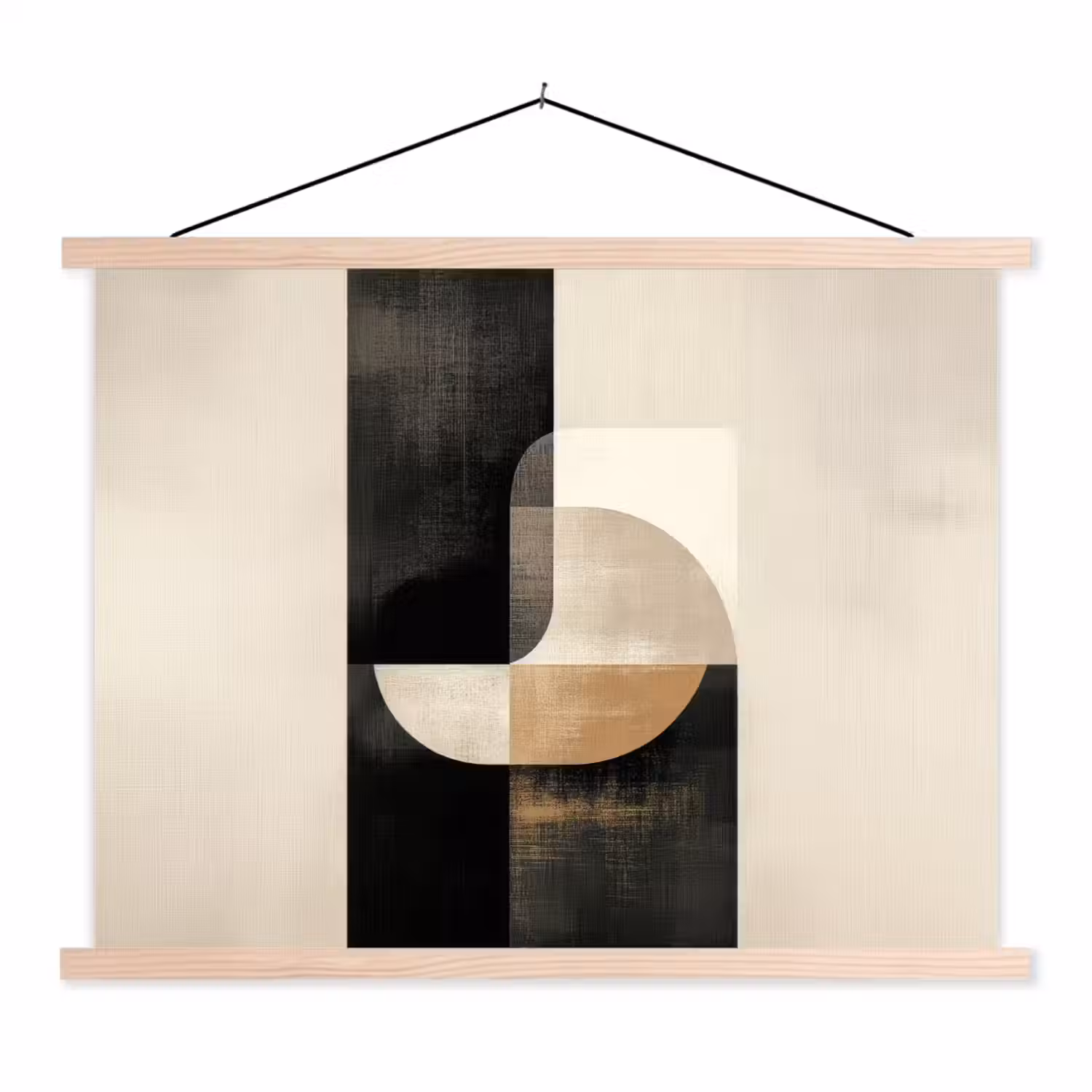 Modern - Vierkant - Vormen textielposter latten blank klein -3d