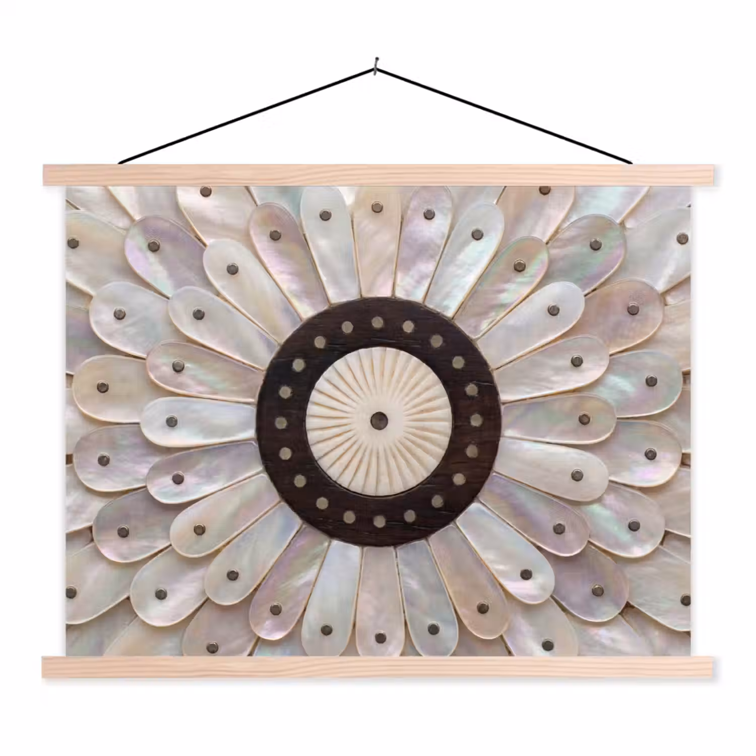 Parelmoer - Patroon - Decoratie - Ambacht - Wit textielposter latten blank klein -3d