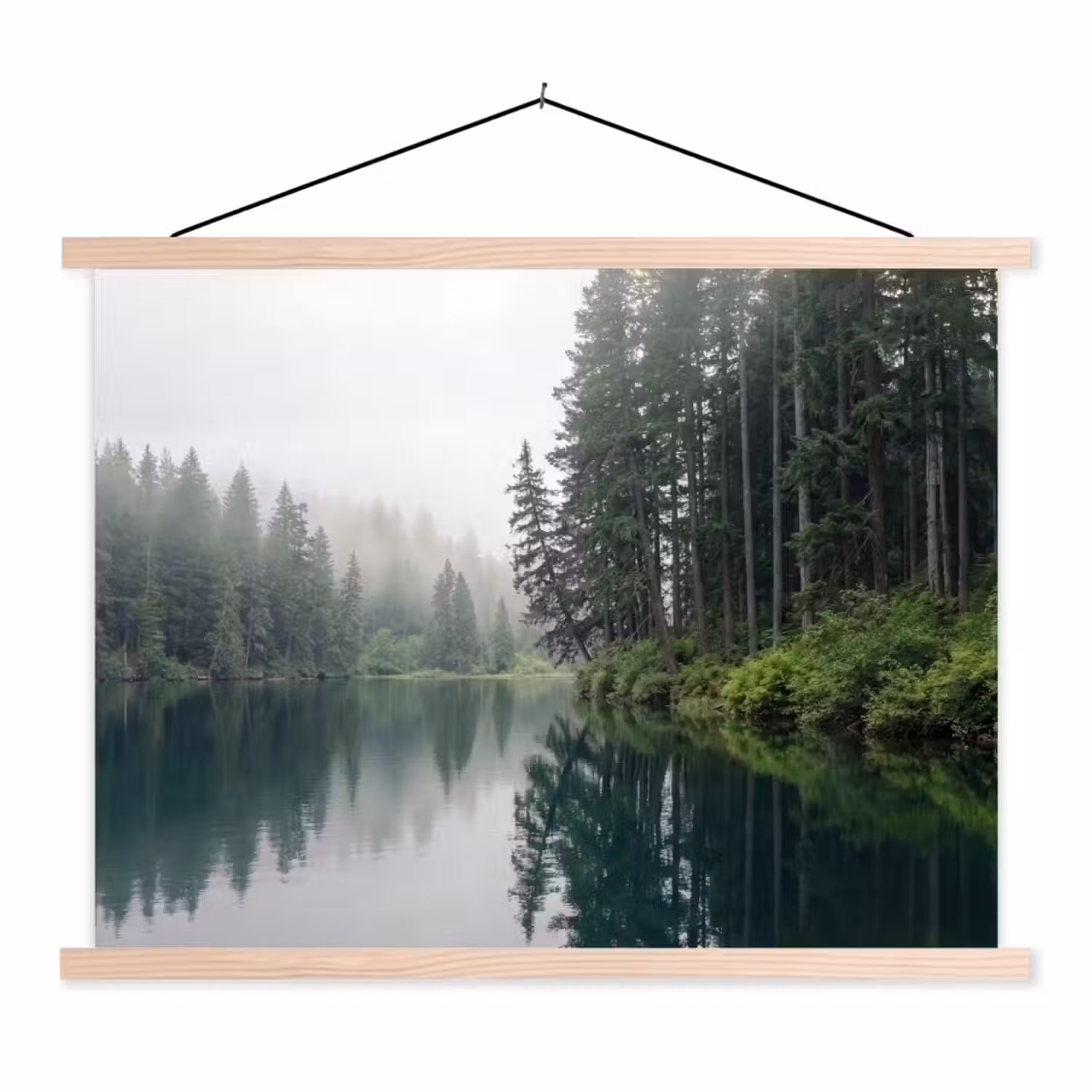 Bergen - Meer - Bos textielposter latten blank klein -3d