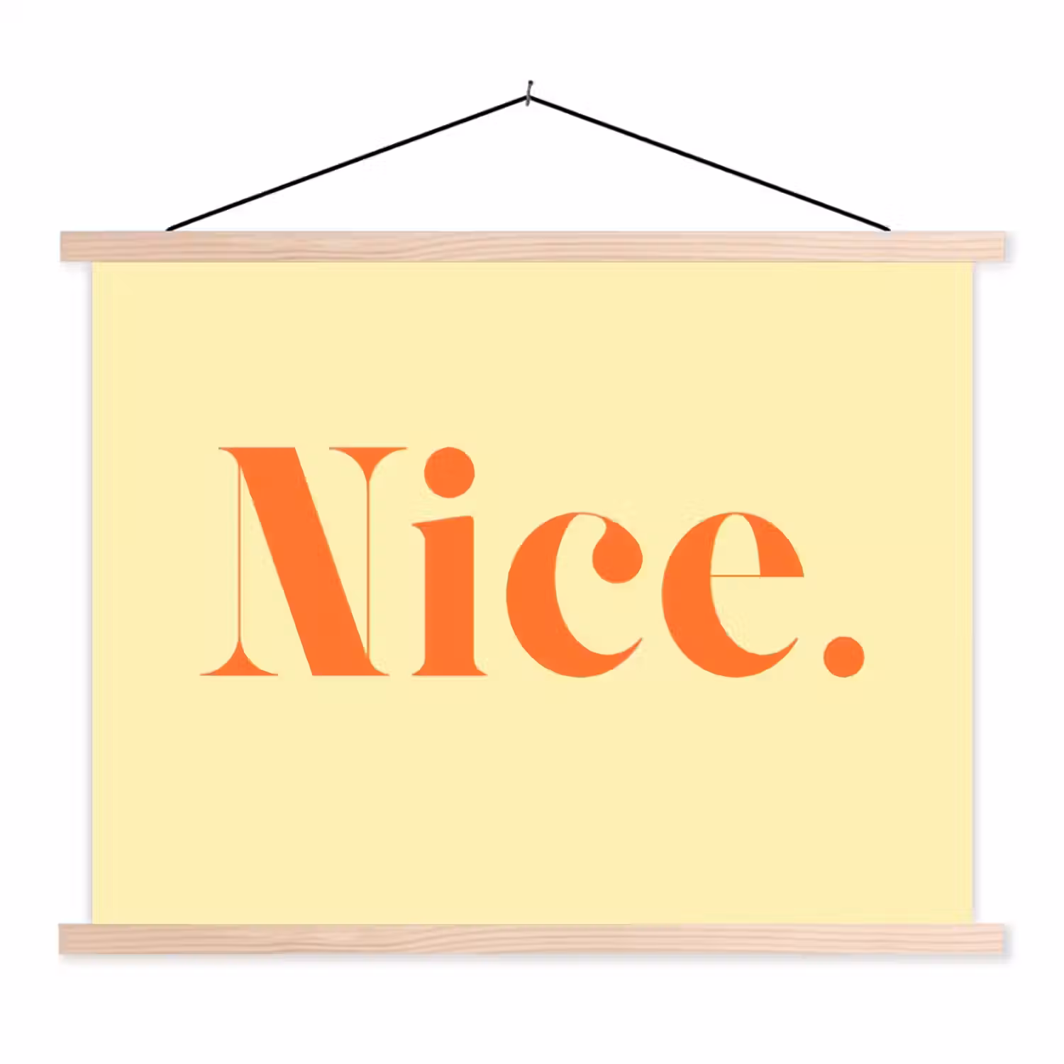 Nice - Oranje - Geel - Minimalistisch textielposter latten blank klein -3d