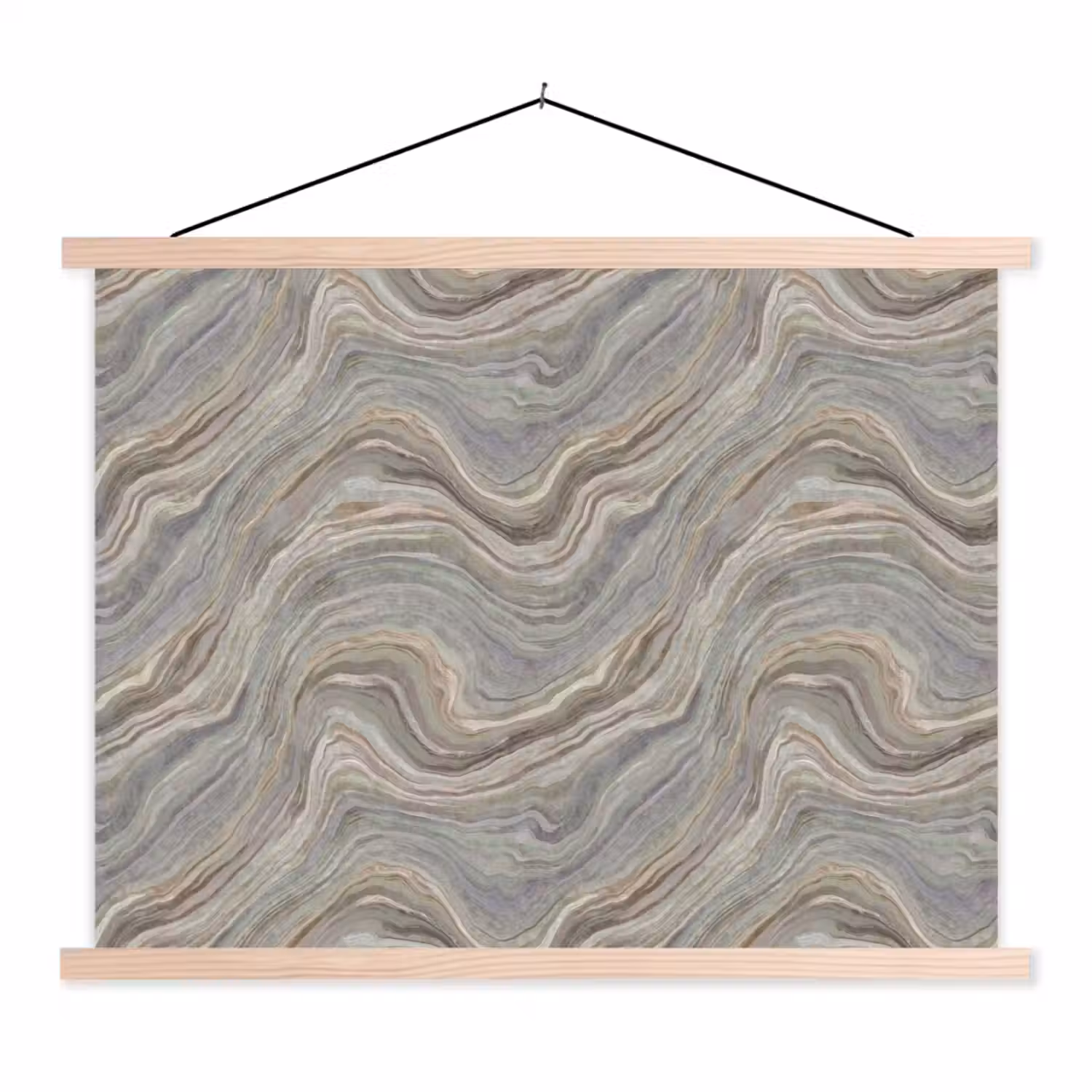Patroon - Sereen - Paars - Groen textielposter latten blank klein 122 -3d