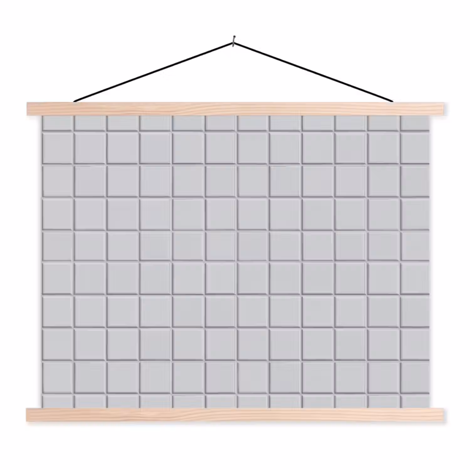 Patroon - Tegels - Licht - Grijs textielposter latten blank klein 122 -3d