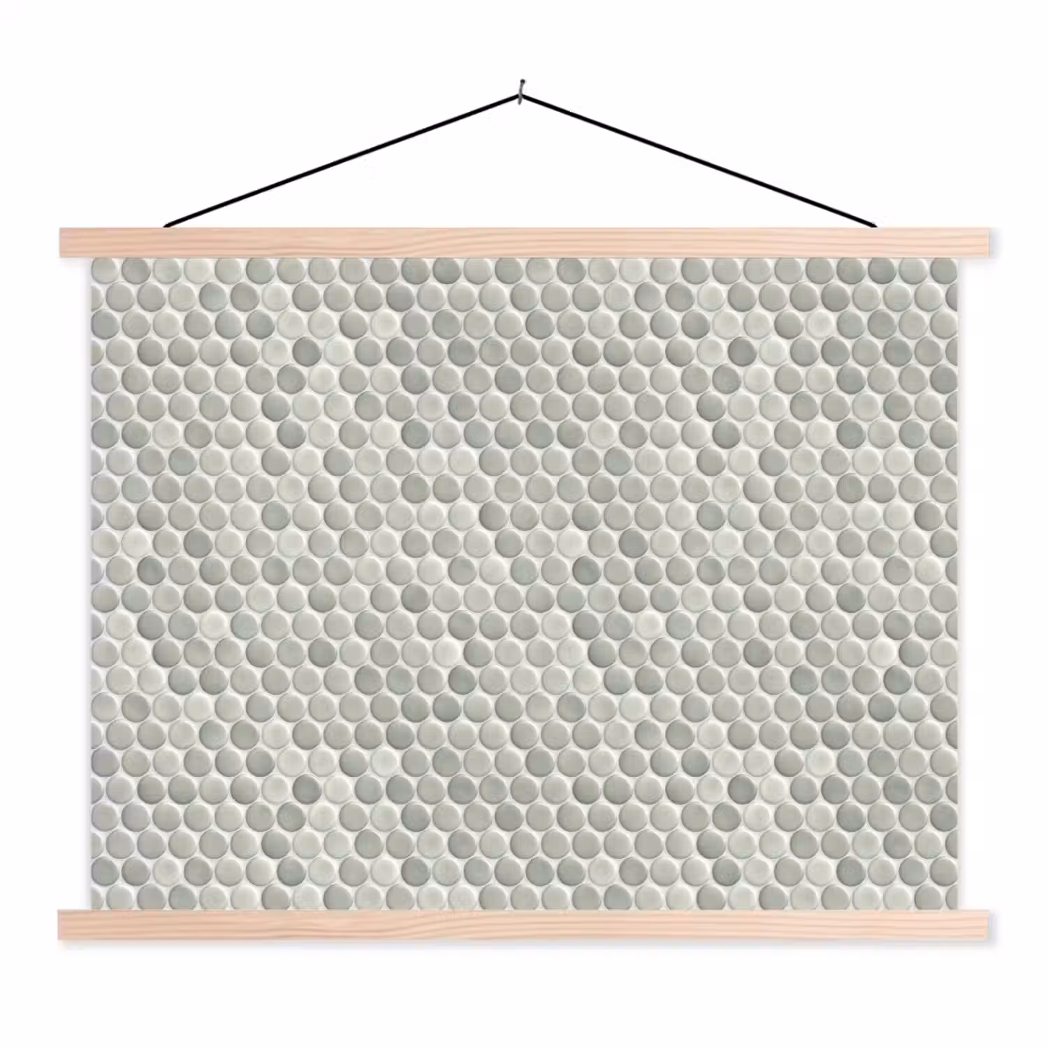 Penny - Mozaïek - Lichtgrijs textielposter latten blank klein 122 -3d