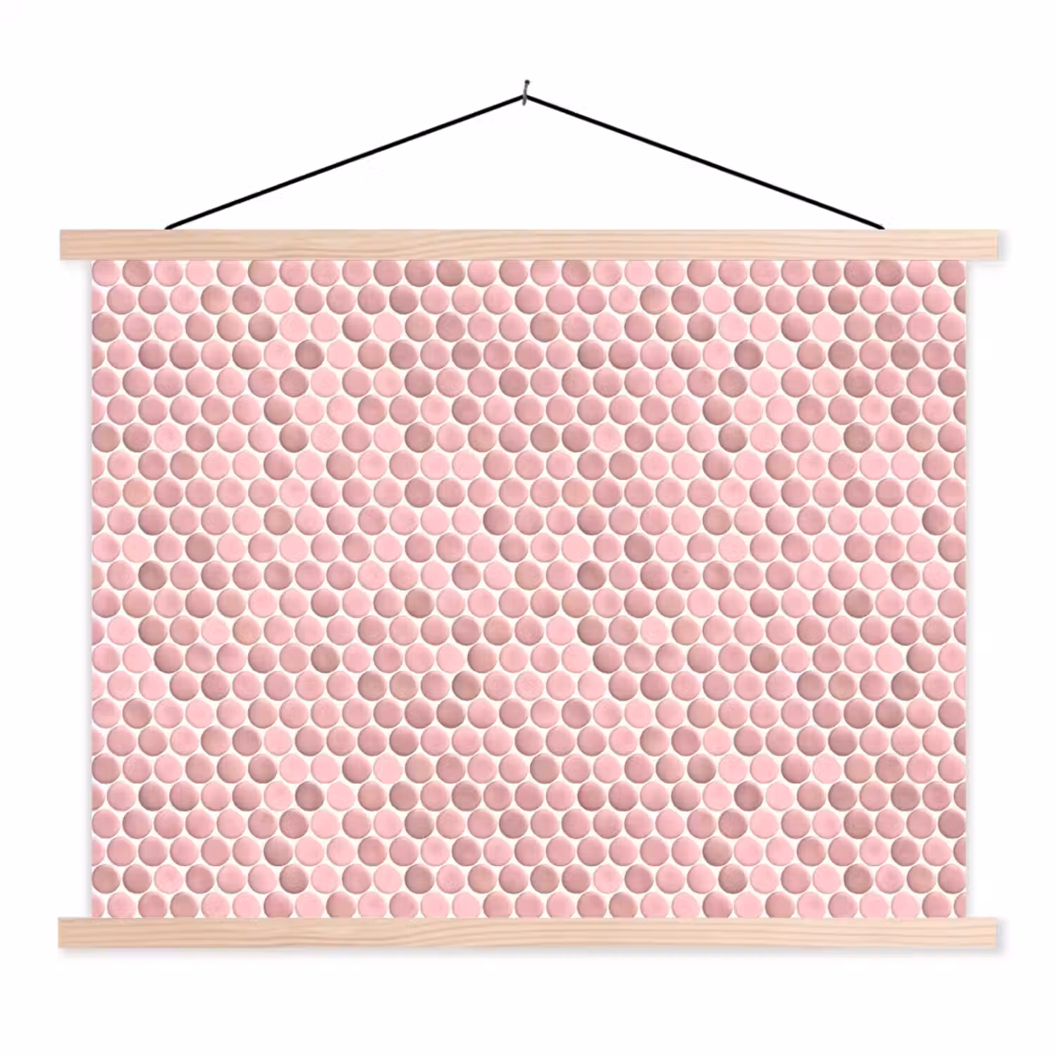 Penny - Mozaïek - Lichtroze textielposter latten blank klein 122 -3d