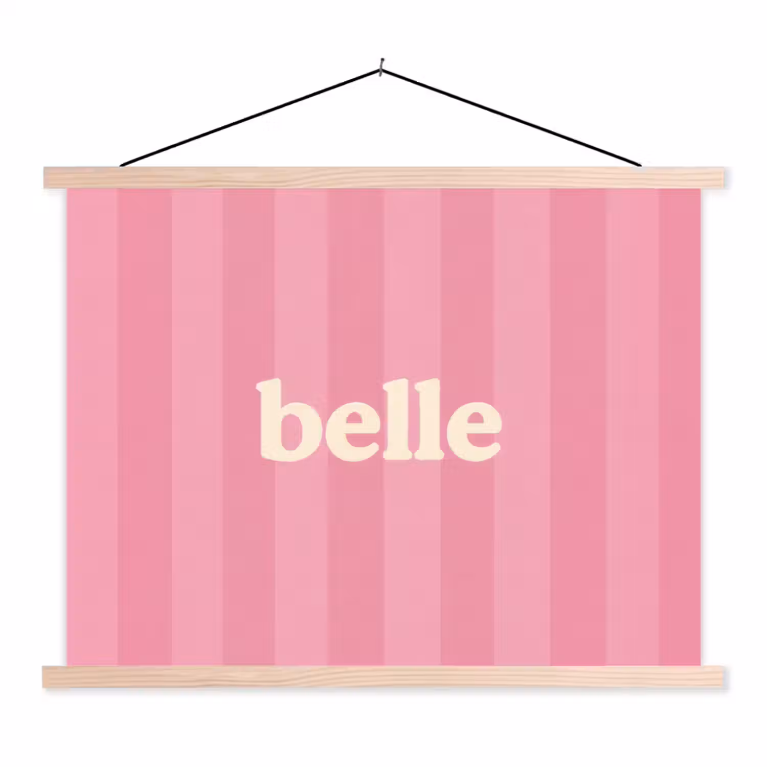 Roze - Gestreept - Belle textielposter latten blank klein -3d
