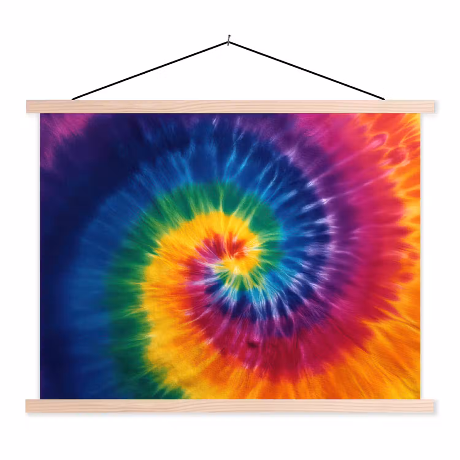 Regenboogkleuren - Spiraal - Kleurrijk textielposter latten blank klein -3d