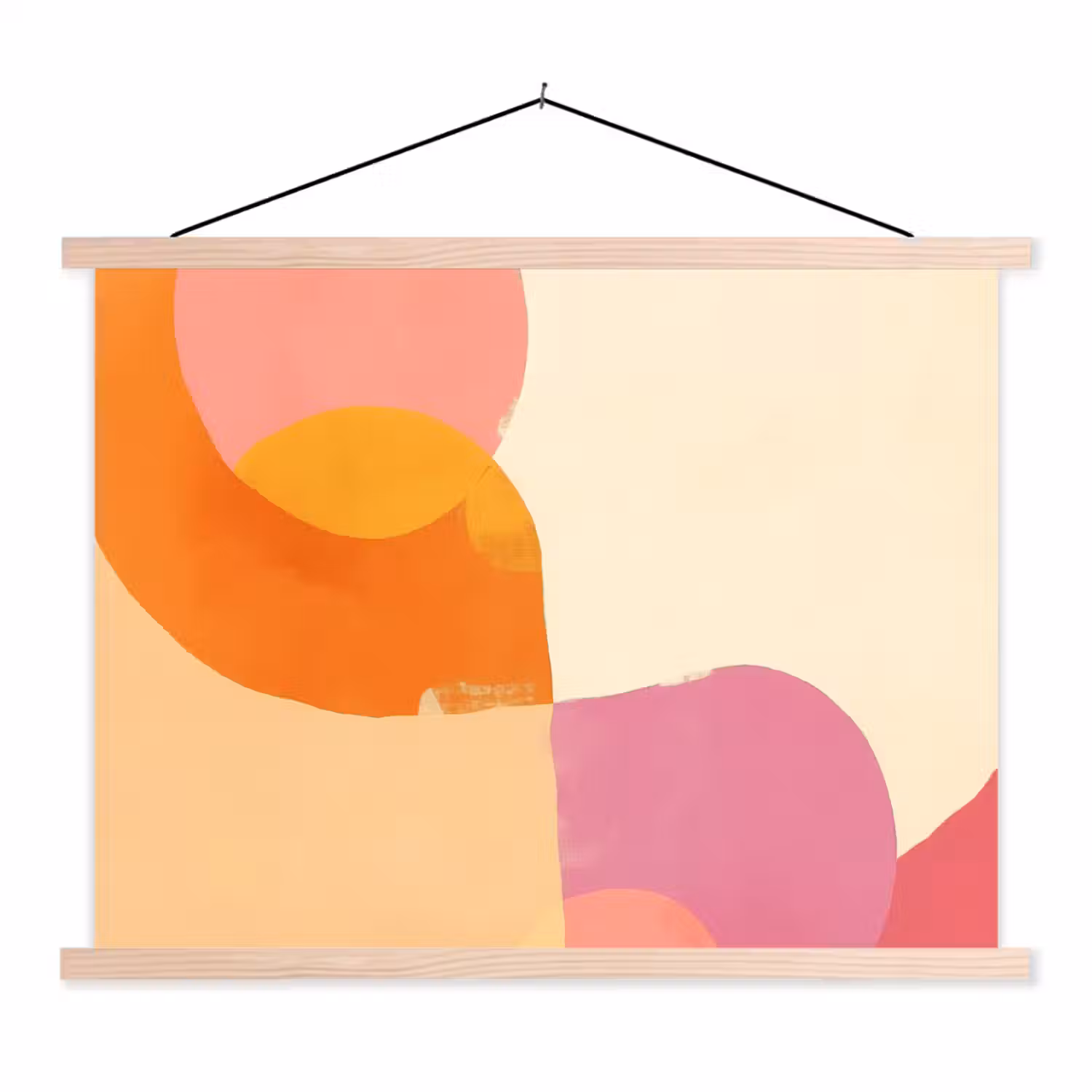 Vormen - Abstract - Kleurrijk textielposter latten blank klein -3d
