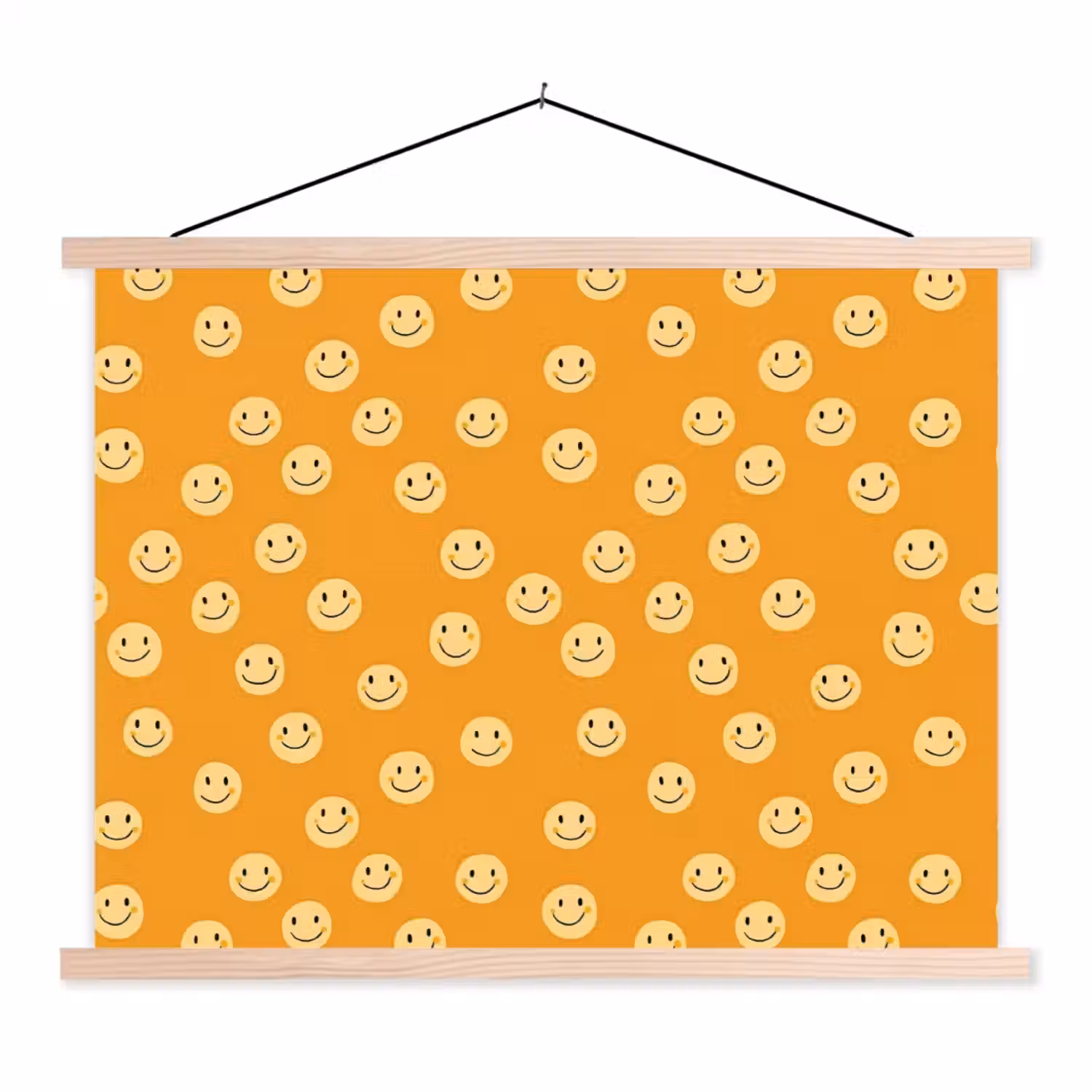 Smileys - Retro - Heel textielposter latten blank klein 122 -3d