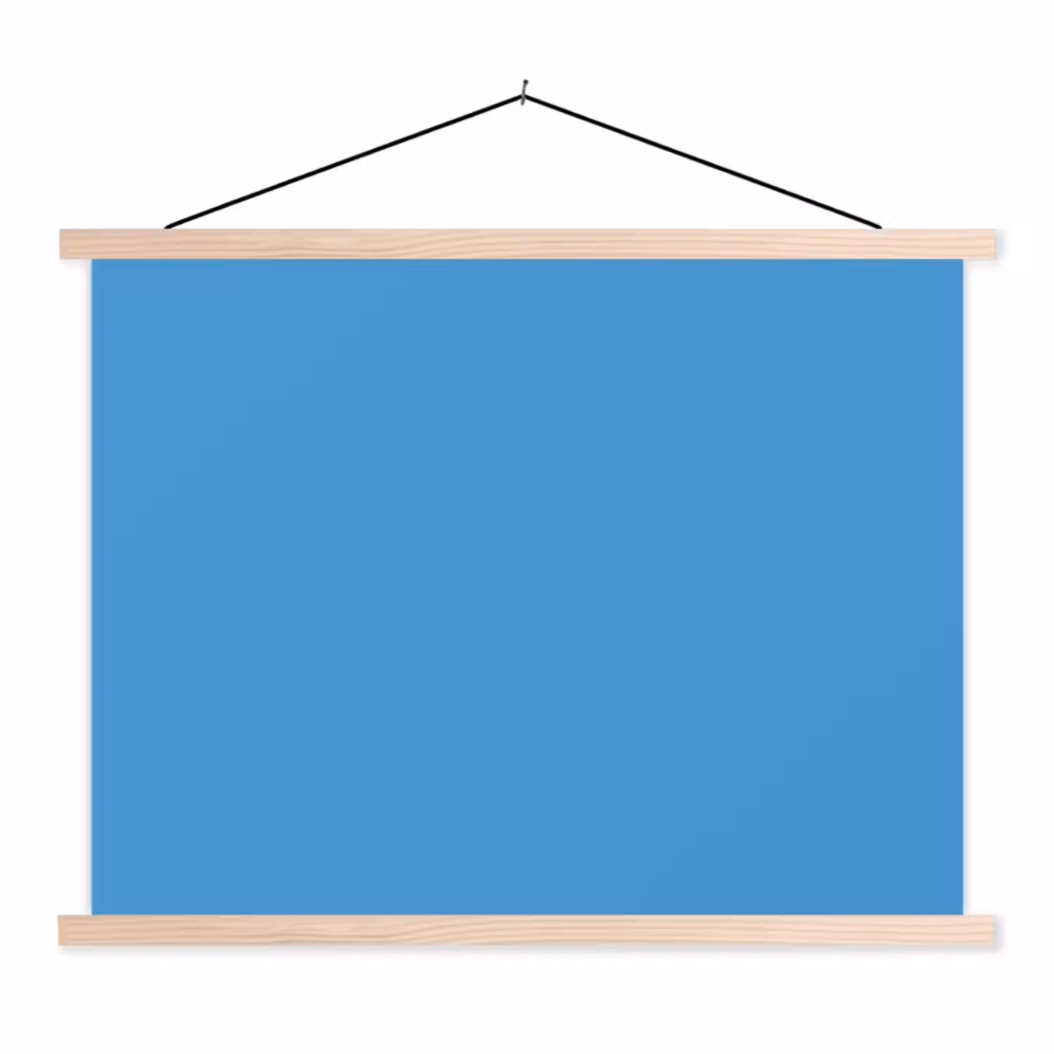 Steel - Blue - Blauw textielposter latten blank klein 122 -3d