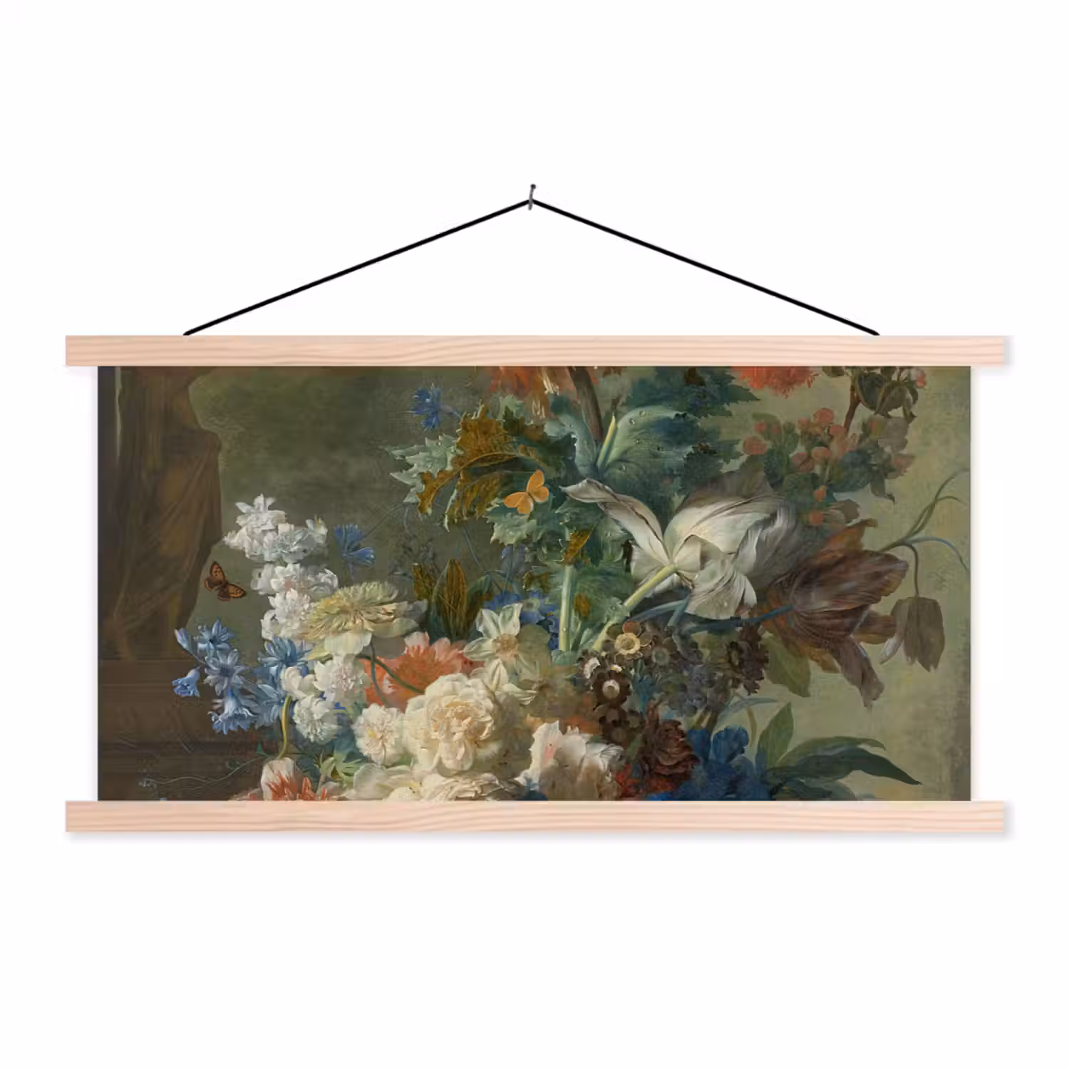 Stilleven met bloemen - Schilderij van Jan van Huysum textielposter latten blank klein -3d