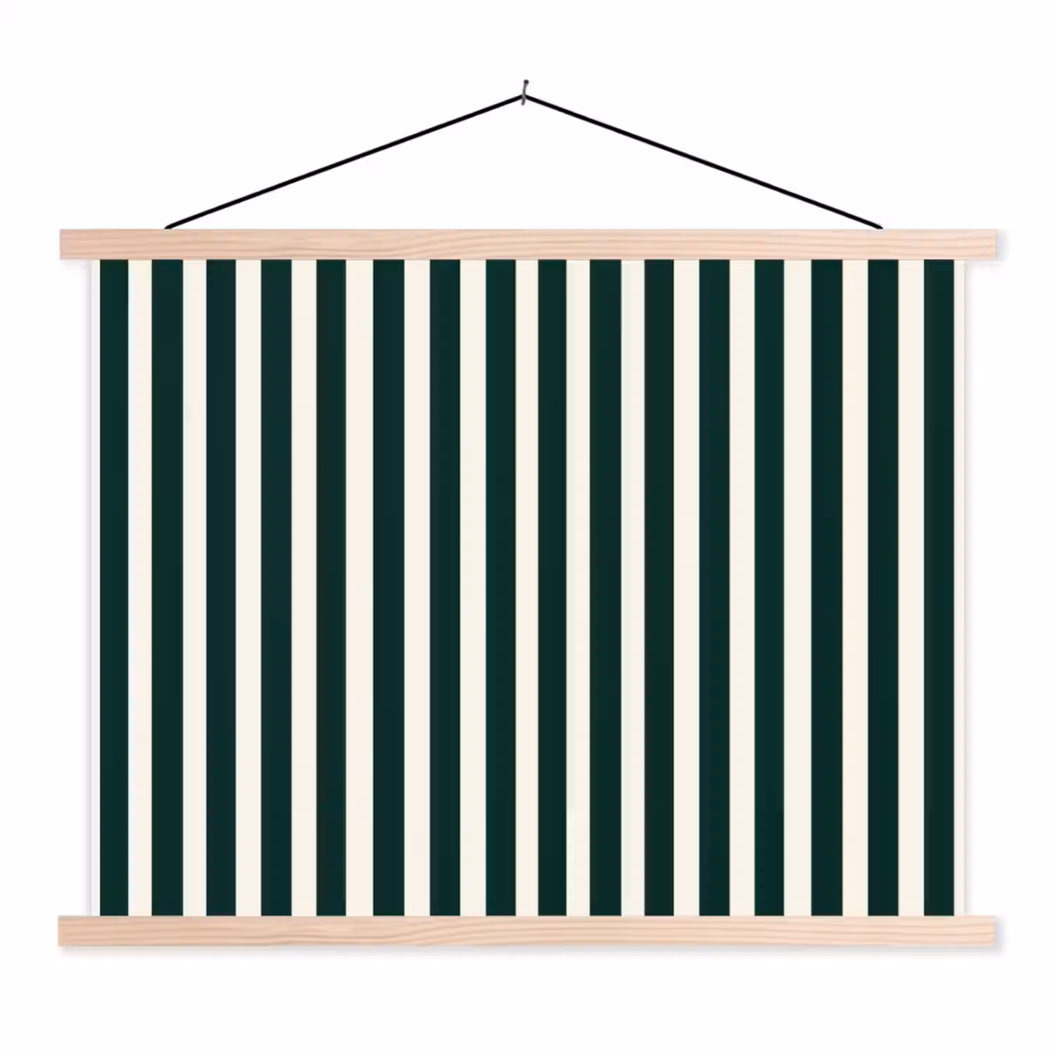 Strepen - Klassiek - Groen textielposter latten blank klein 122 -3d