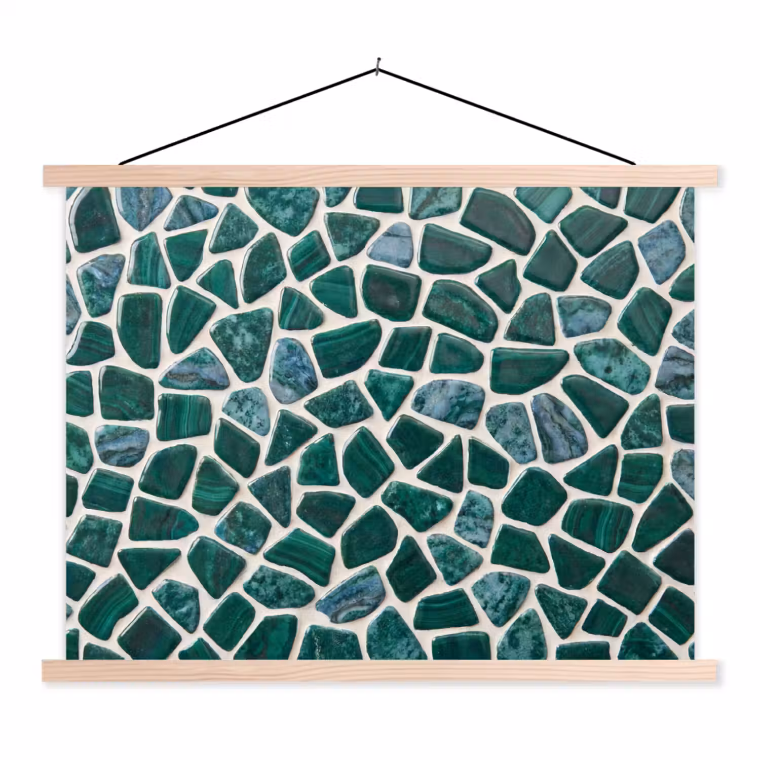 Textuur - Steen - Groen - Abstract - Patroon textielposter latten blank klein -3d