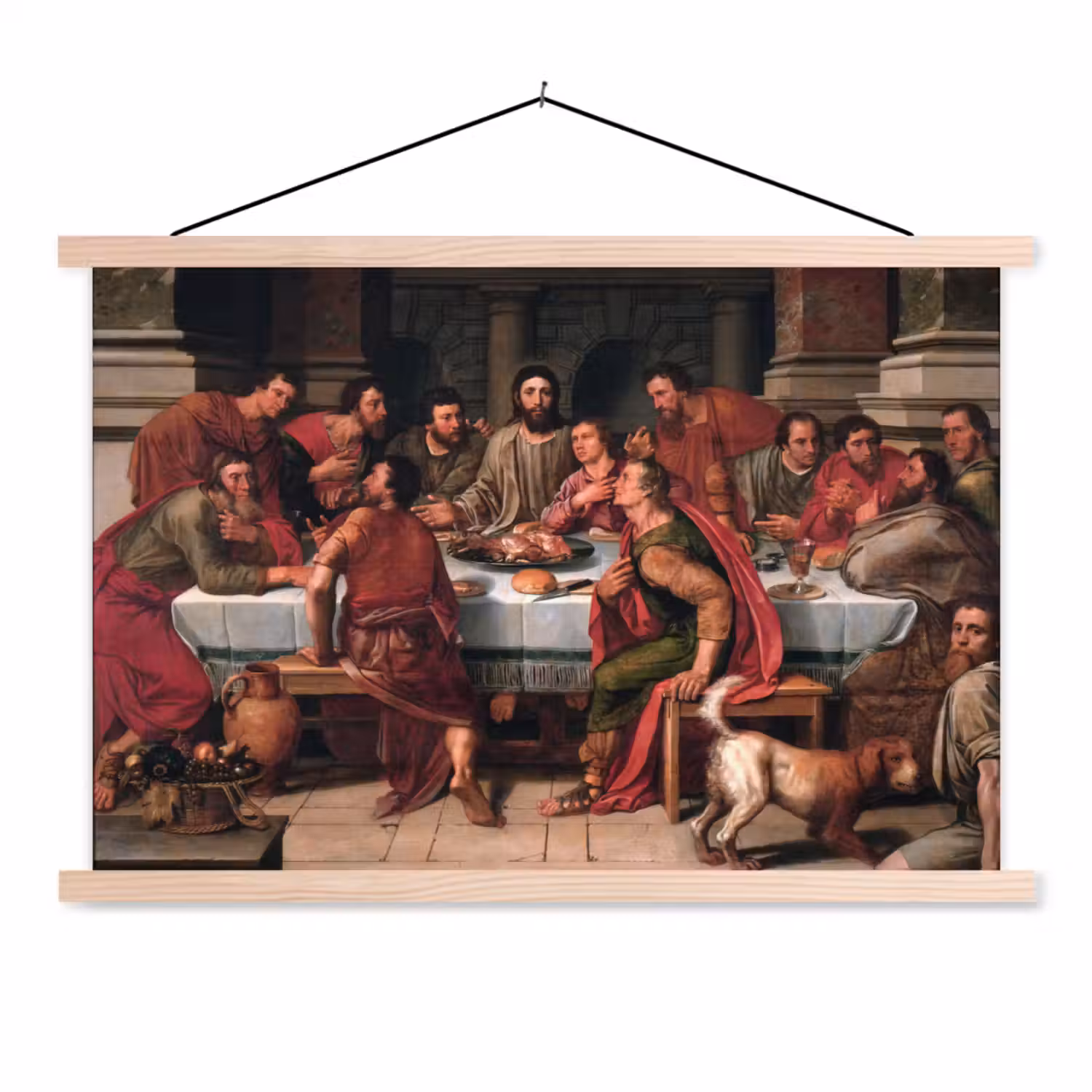 Het laatste avondmaal - Schilderij van Willem Key textielposter latten blank klein -3d