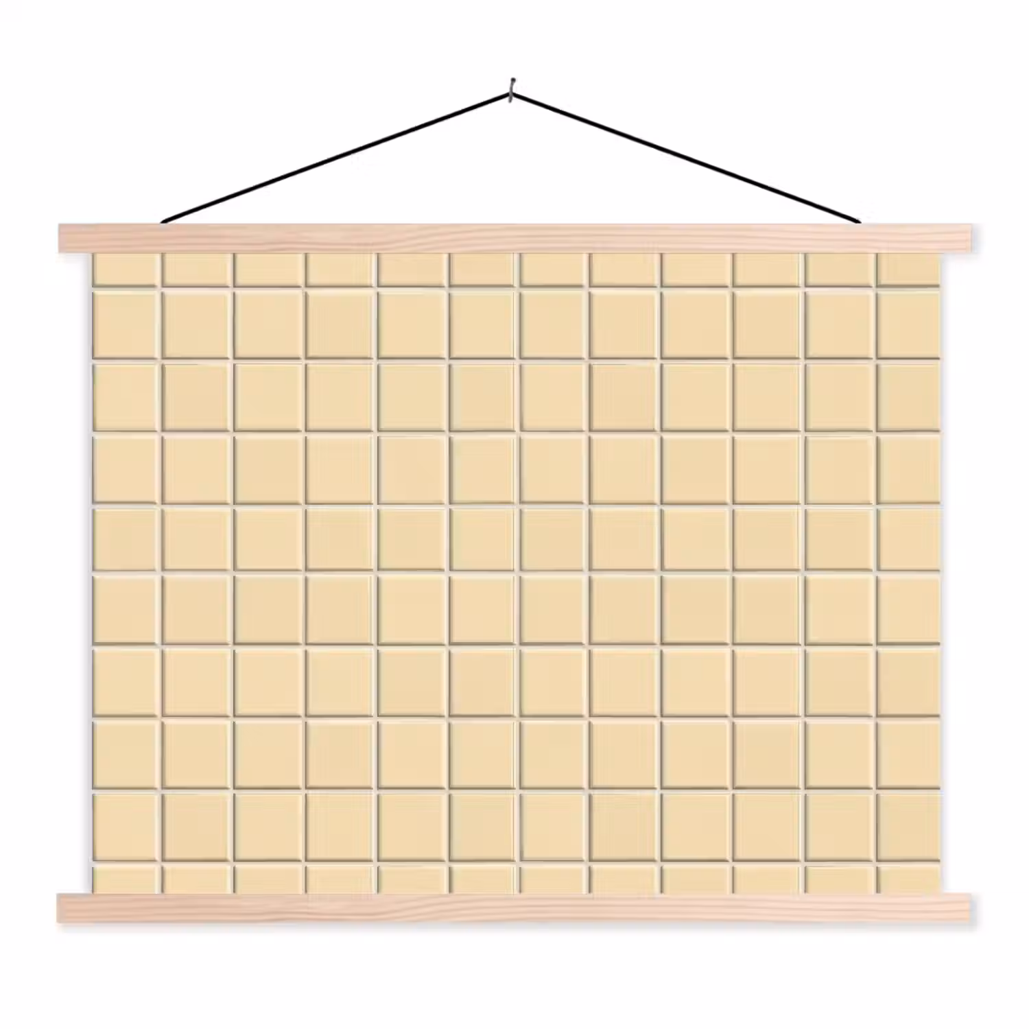 Tegels - Patroon - Crème textielposter latten blank klein 122 -3d