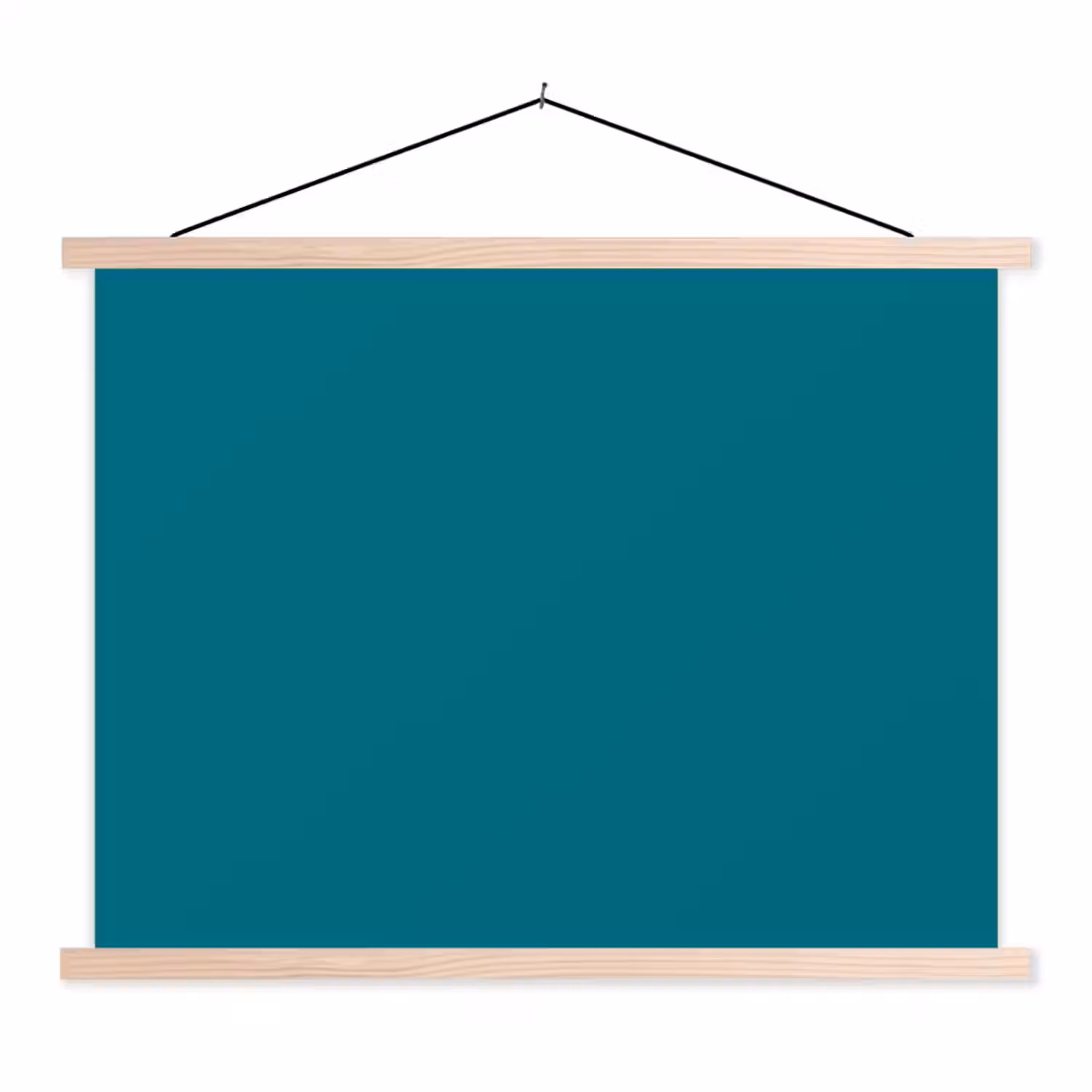 Tropical - Peacock - Blauw textielposter latten blank klein 122 -3d