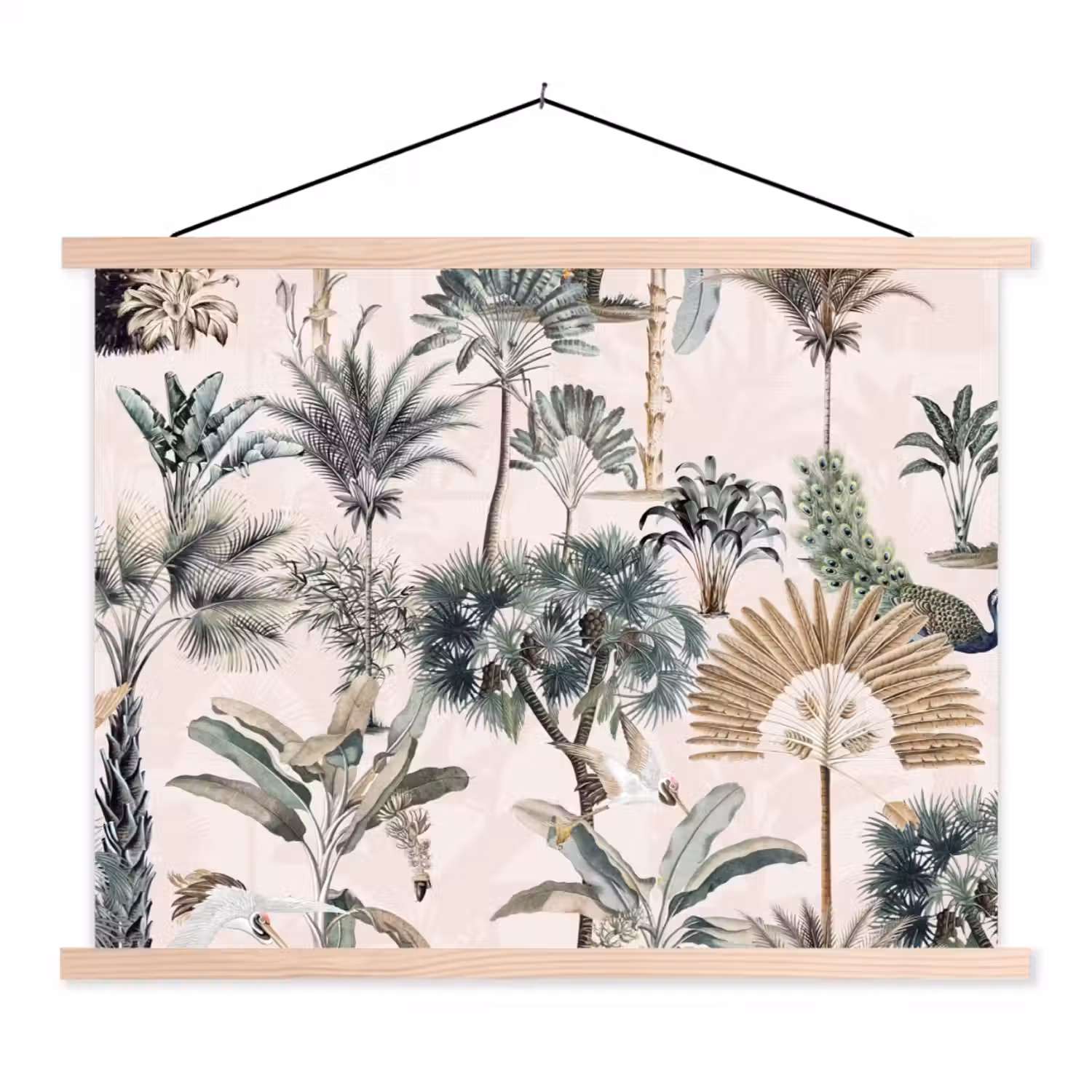 Inductie afdekplaat - Vintage - Jungle - Dieren - Natuur - Inductie beschermer textielposter latten blank klein -3d