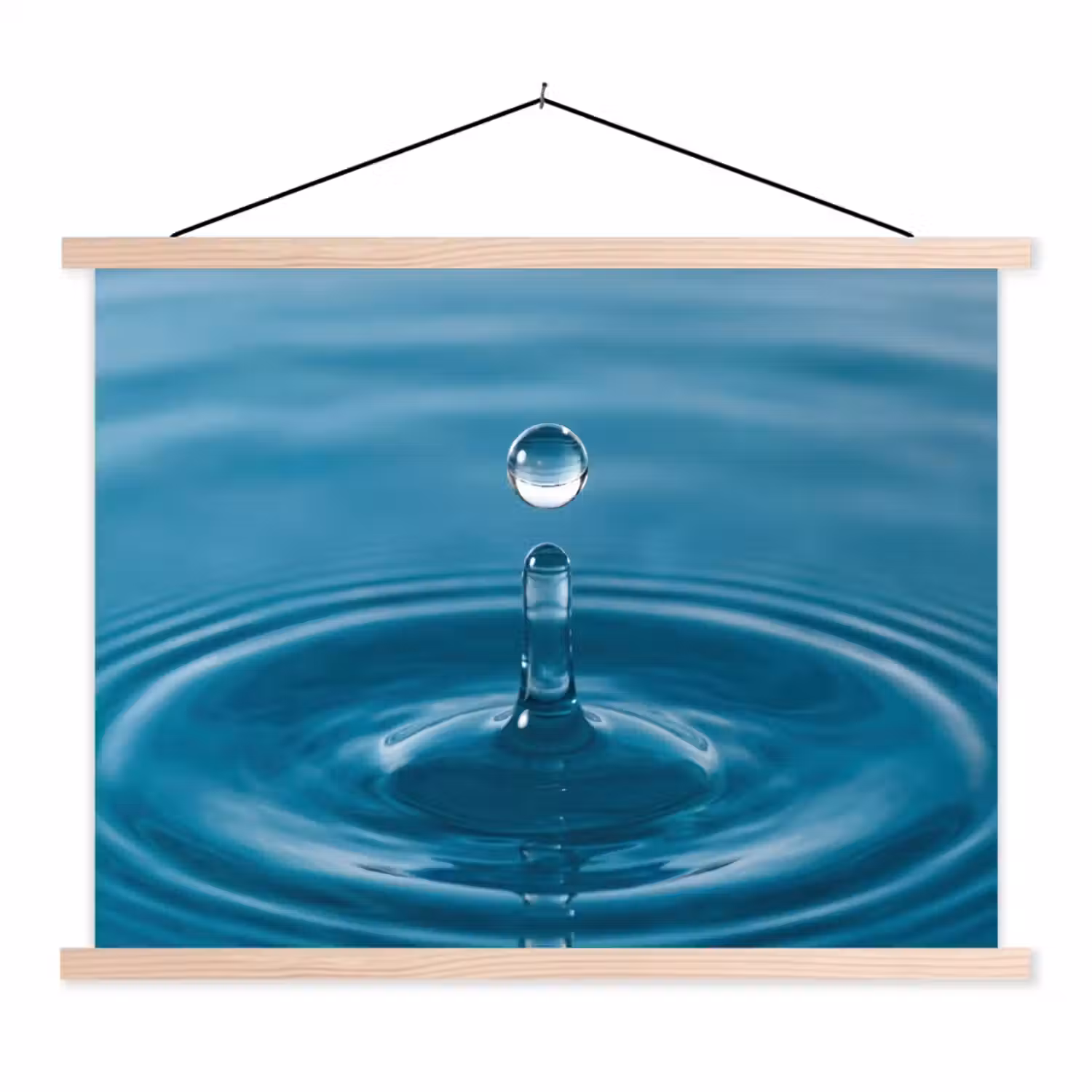 Waterdruppel - Water - Oppervlakte textielposter latten blank klein -3d