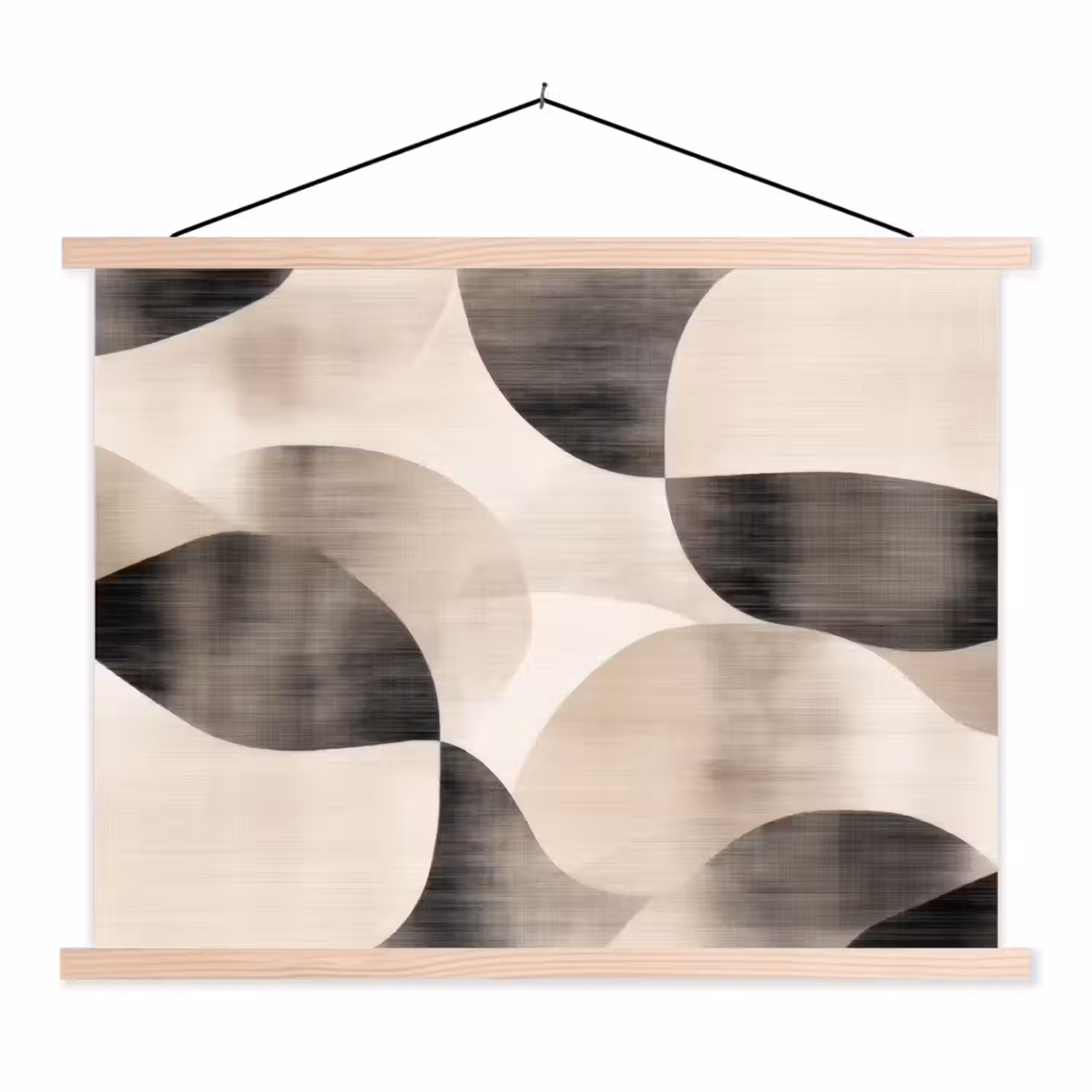 Grillige vormen - Subtiele overgangen - Dynamisch textielposter latten blank klein -3d