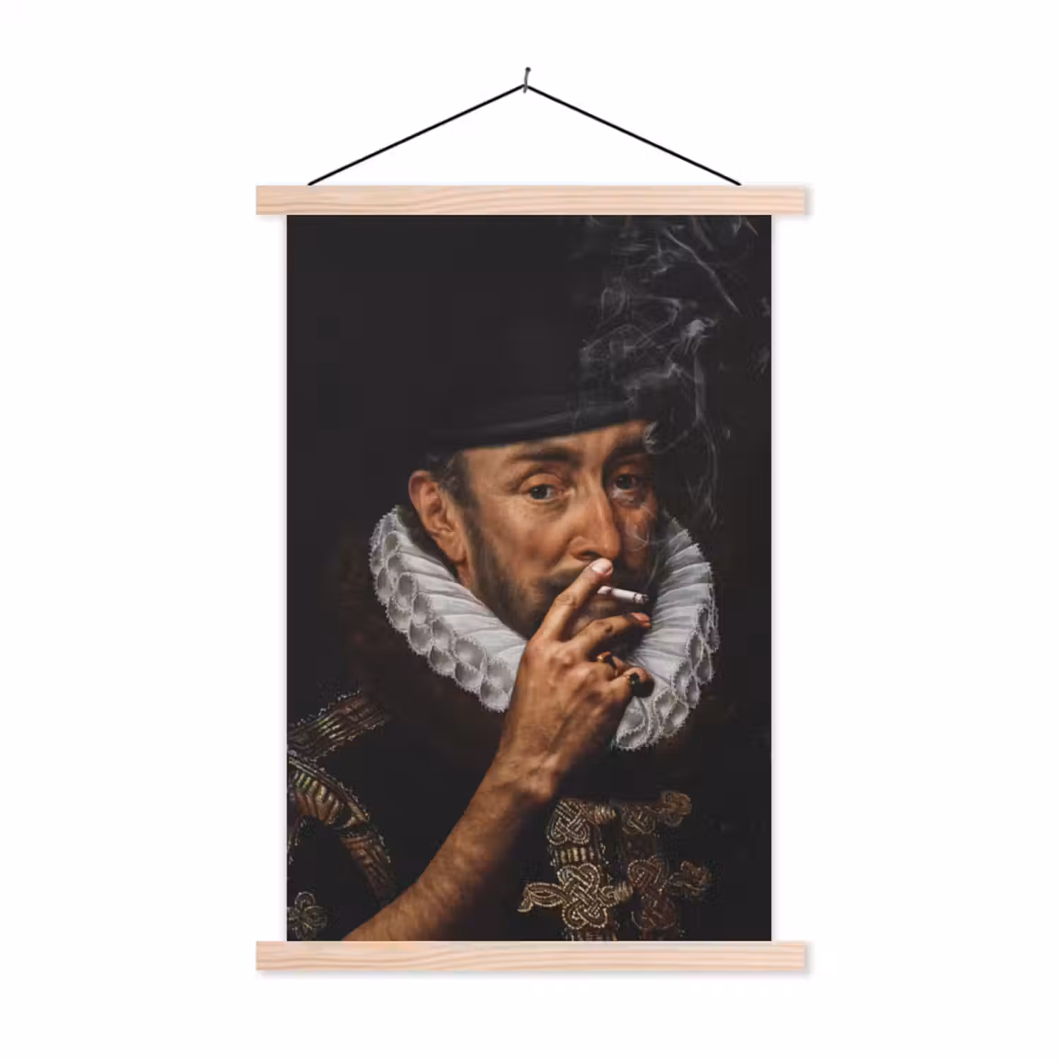 Willem van Oranje - Adriaen Thomasz - Sigaretten textielposter latten blank klein -3d