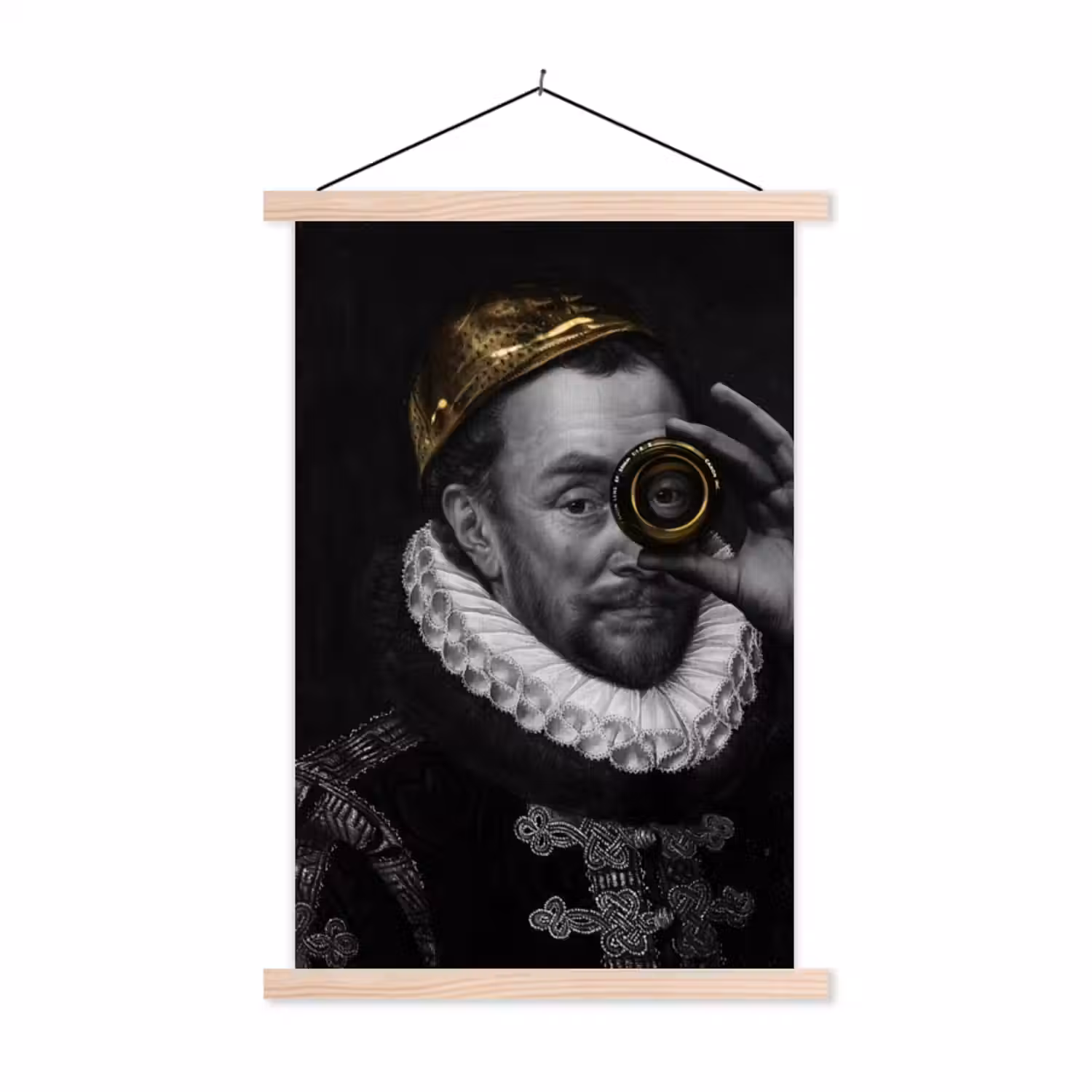 Willem van Oranje - Adriaen Thomasz - Goud - Lens textielposter latten blank klein -3d