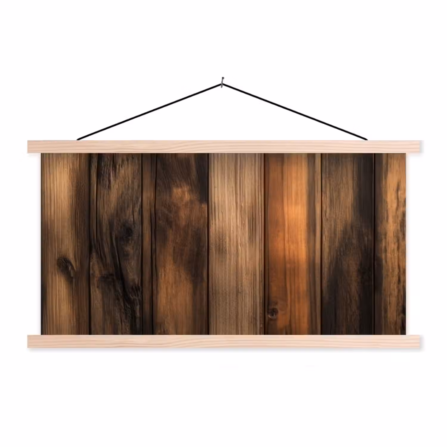 Hout - Rustiek - Donkere Planken textielposter latten blank klein -3d