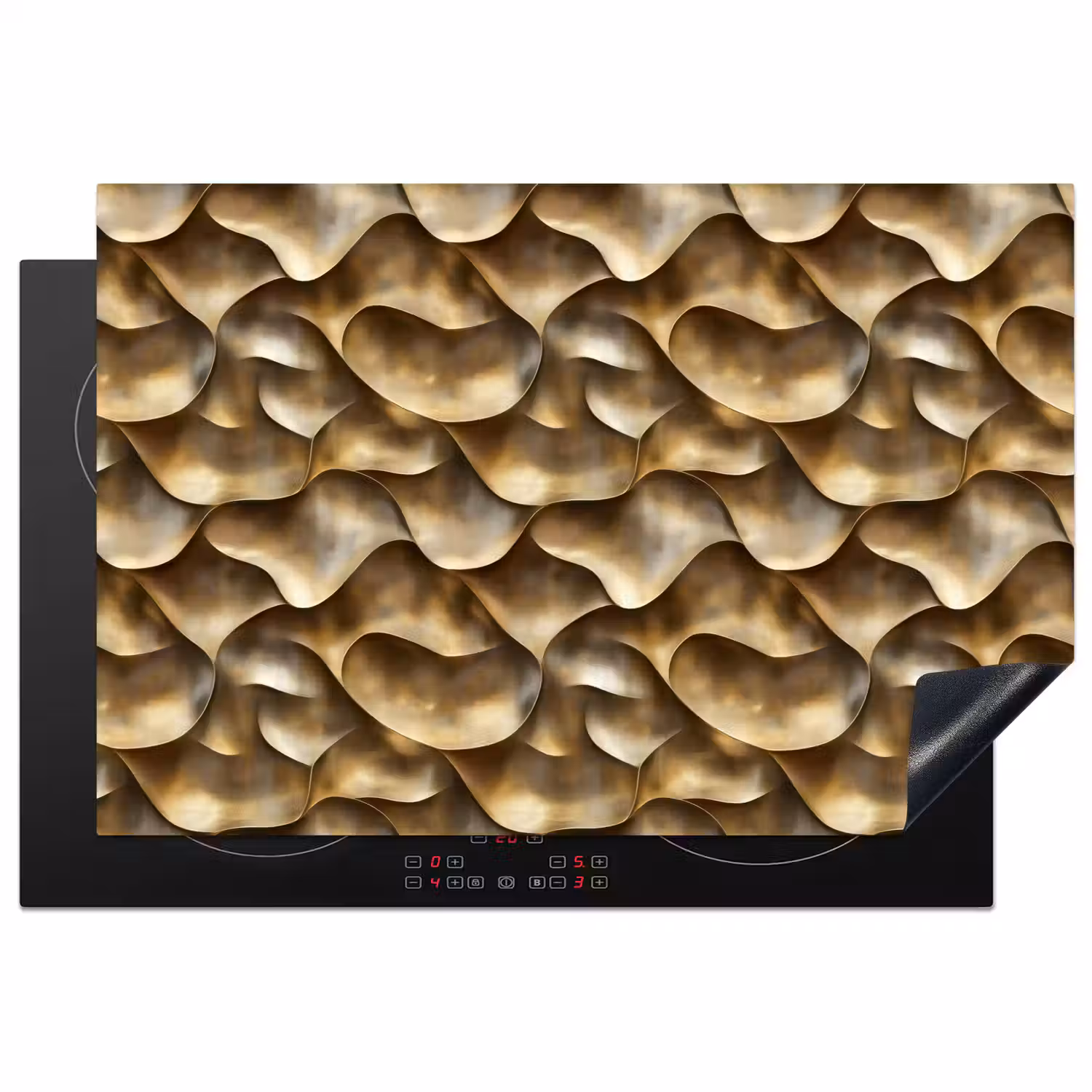 Abstract - Antiek - Goud Inductie beschermer vinyl 3mm klein 276 -3d