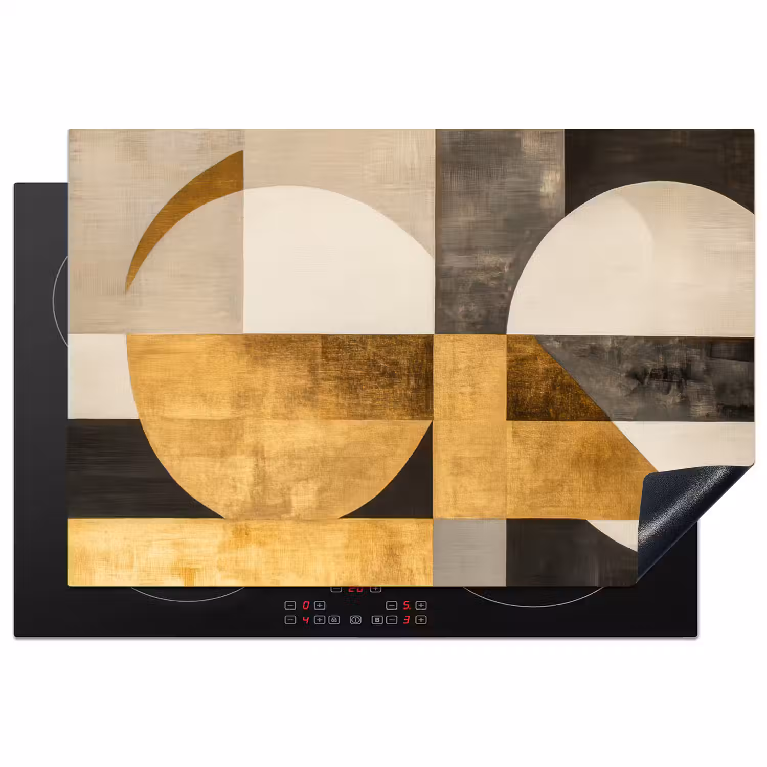 Abstract - Goud - Grijs - Vormen - Geometrisch Inductie beschermer vinyl 3mm klein -3d