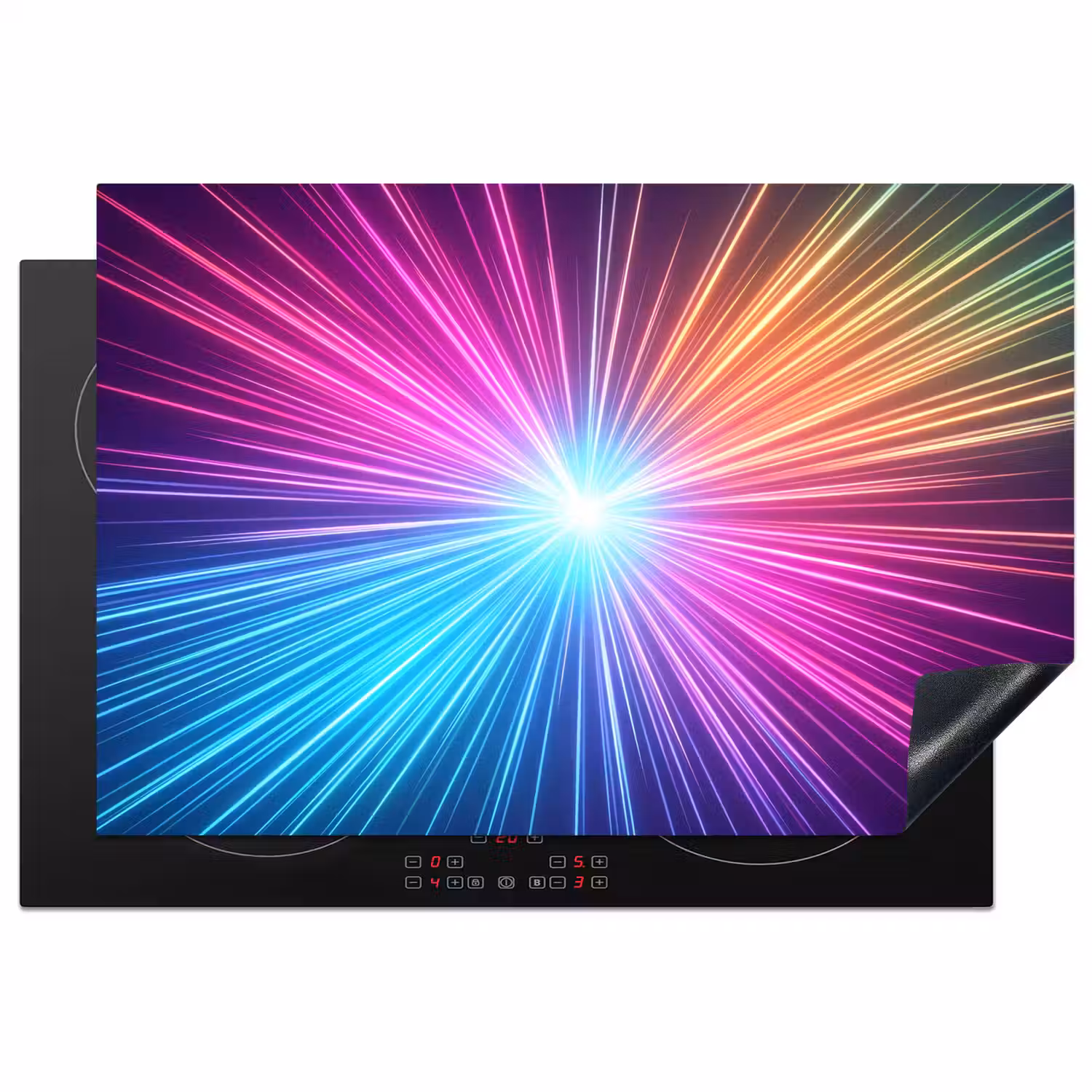 Abstract - Light - Burst - Modern - Colorful Inductie beschermer vinyl 3mm klein -3d