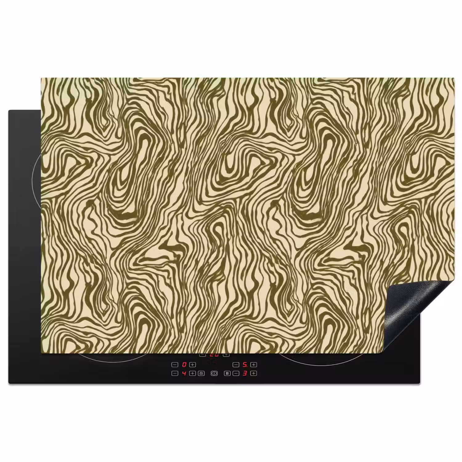 Abstract - Marmer - Groen Inductie beschermer vinyl 3mm klein 276 -3d