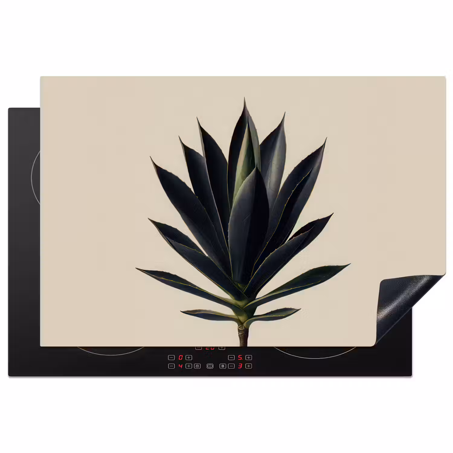 Agaveplant - Symmetrisch - Groen Inductie beschermer vinyl 3mm klein -3d