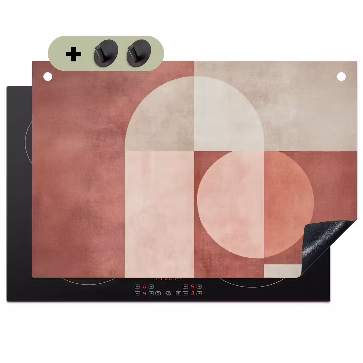 Figuren - Abstract - Roze Inductie beschemer met haakjes klein -3d