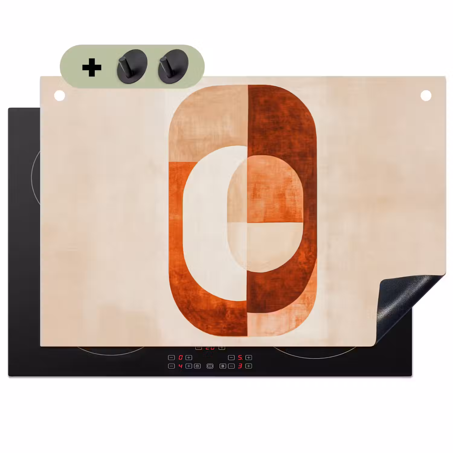 Illustratie - Abstract - Vormen - Rood Inductie beschemer met haakjes klein -3d