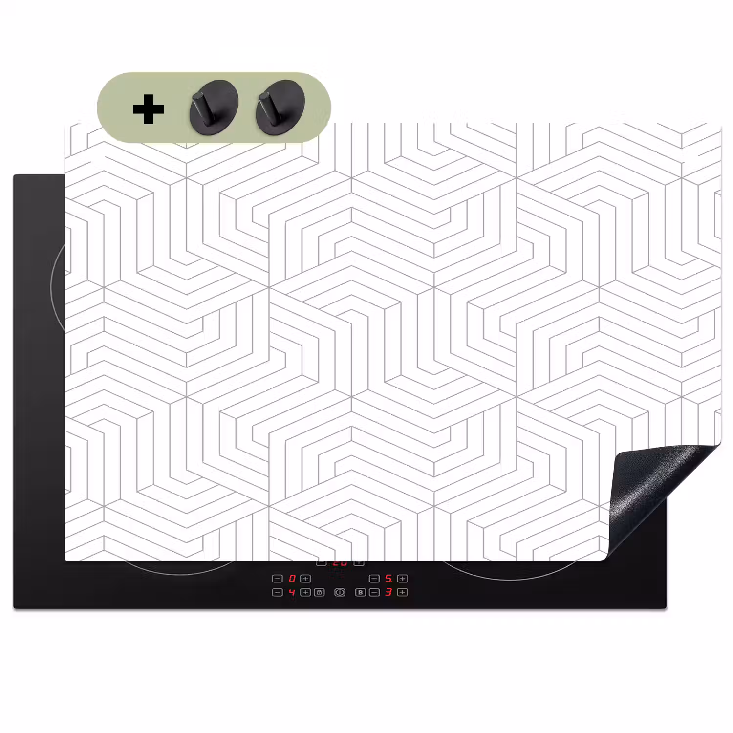 Abstract - Patronen - Design - Lijn Inductie beschemer met haakjes klein 777 -3d