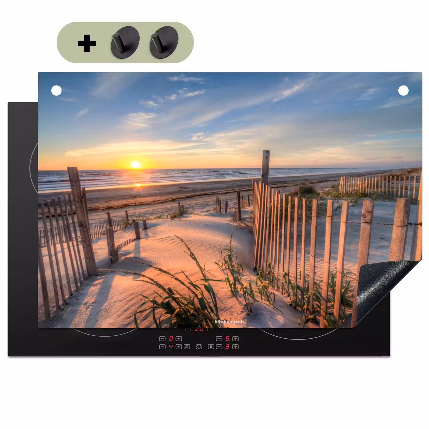Strand - Natuur - Zonsondergang Inductie beschemer met haakjes klein -3d