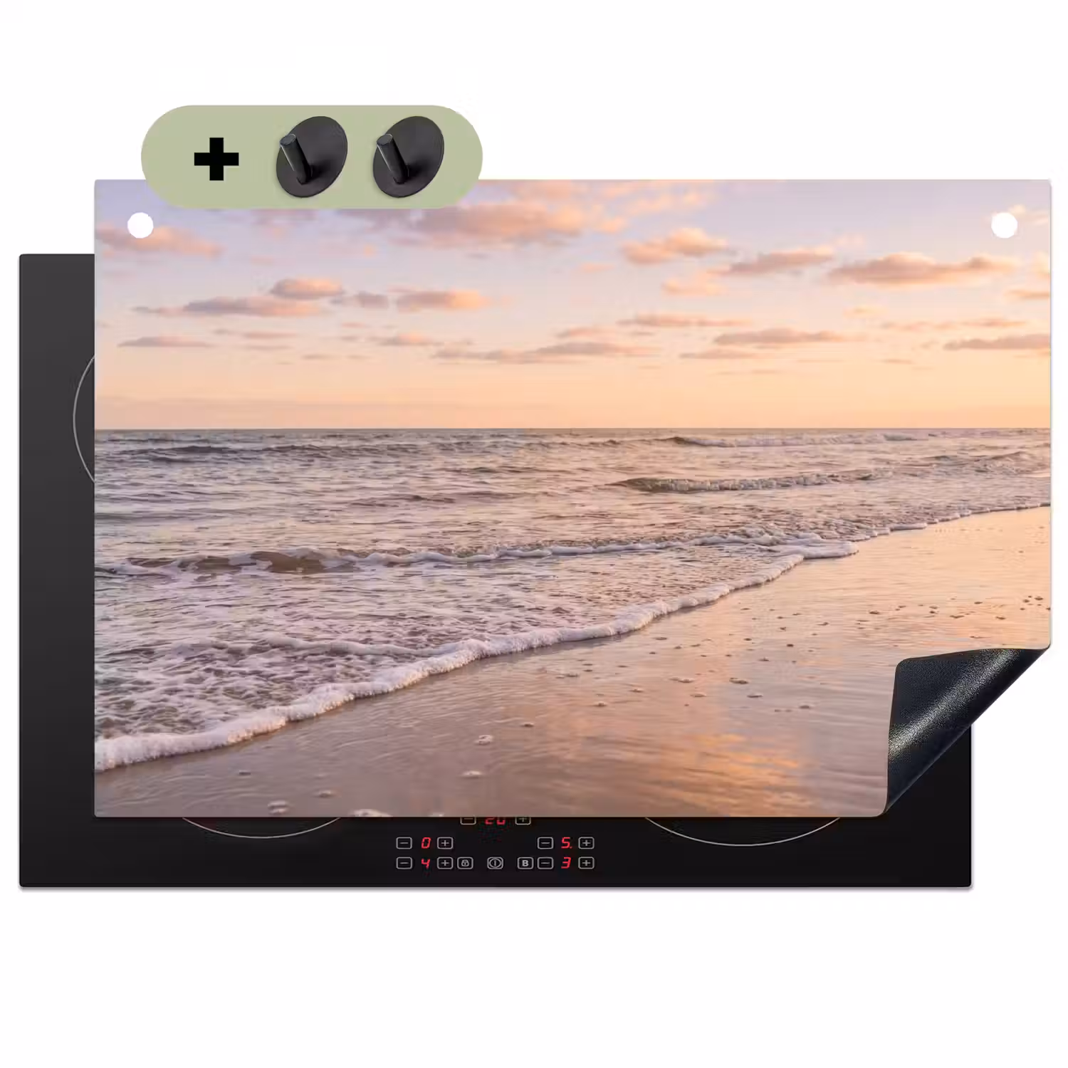 Strand - Branding - Wolken Inductie beschemer met haakjes klein -3d