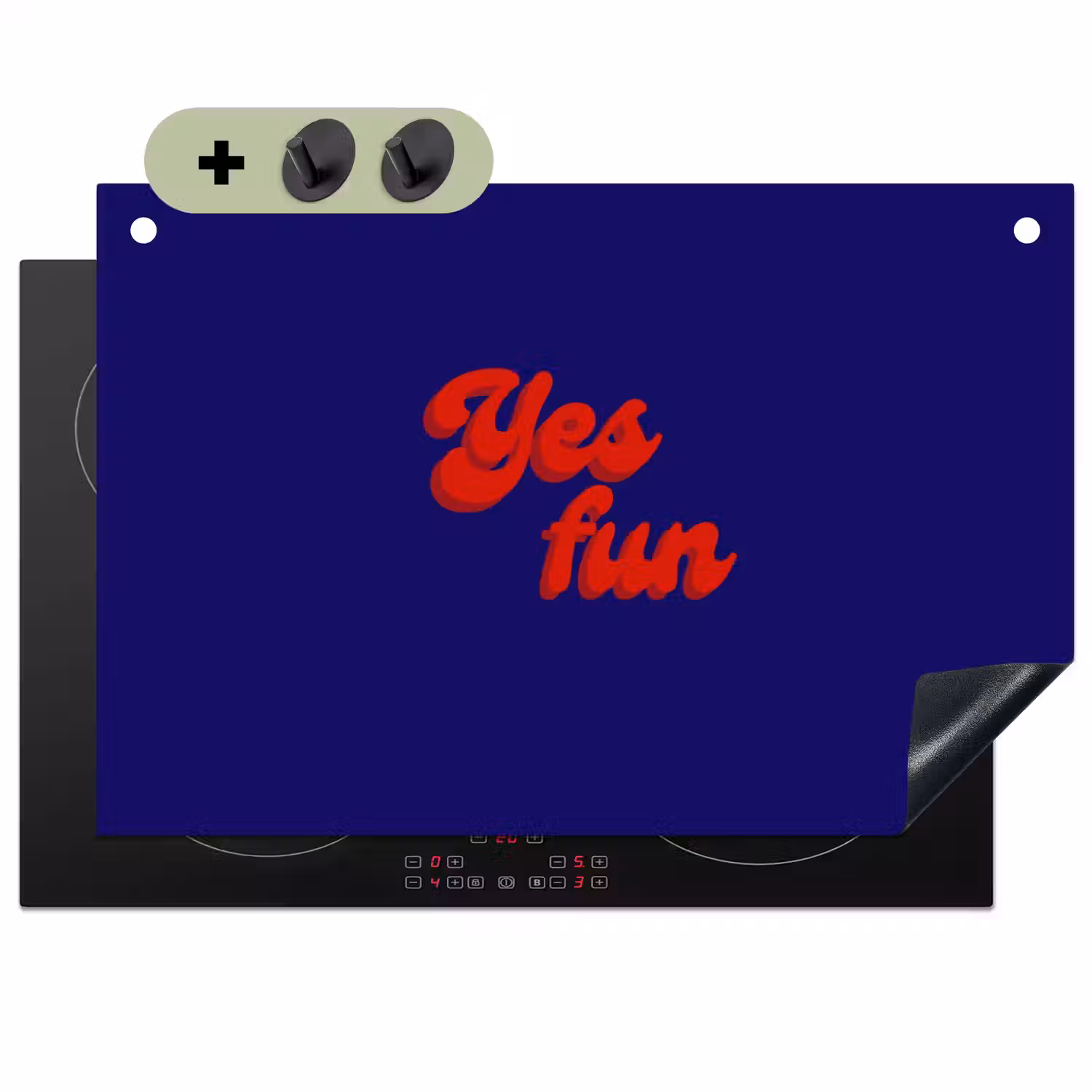 Blauw - Rood - Yes fun - 3D Inductie beschemer met haakjes klein -3d