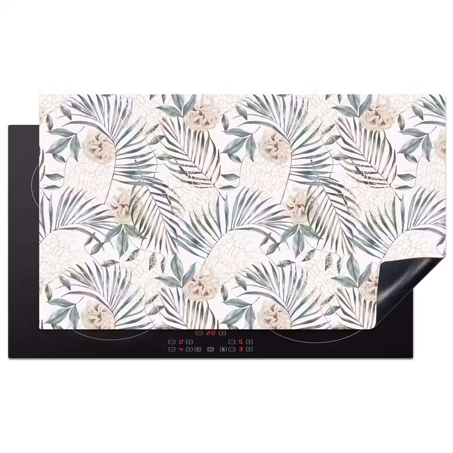 Bohemian - Bladeren - Bloemen - Tropisch Inductie beschermer vinyl 3mm groot -3d