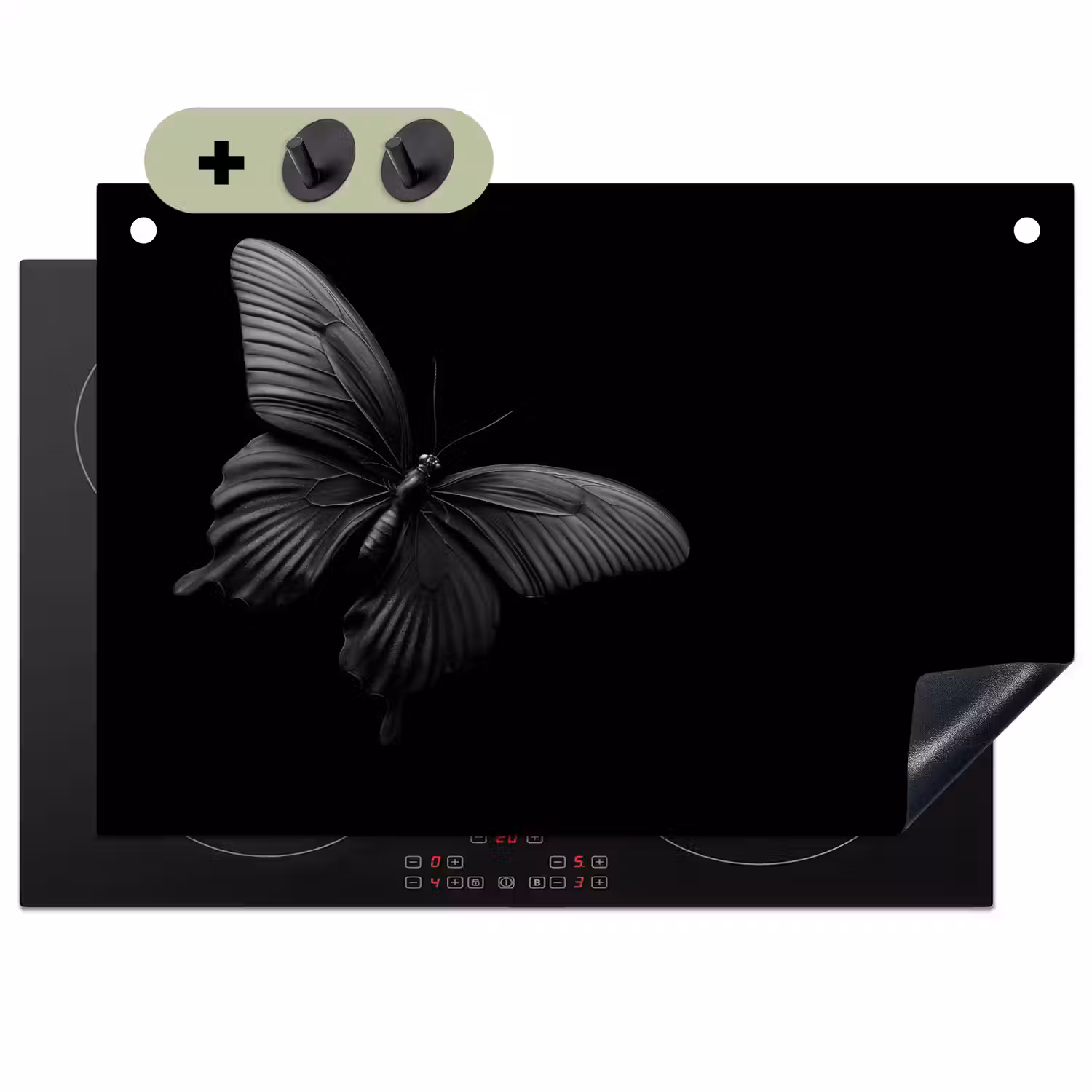 Vlinder - Zwart - Insect - Dieren Inductie beschemer met haakjes klein -3d