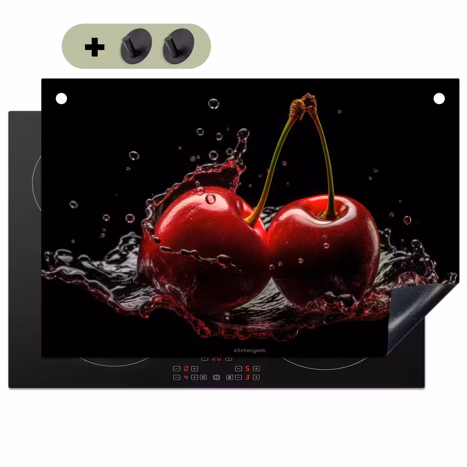 Kersen - Fruit - Water Inductie beschemer met haakjes klein -3d