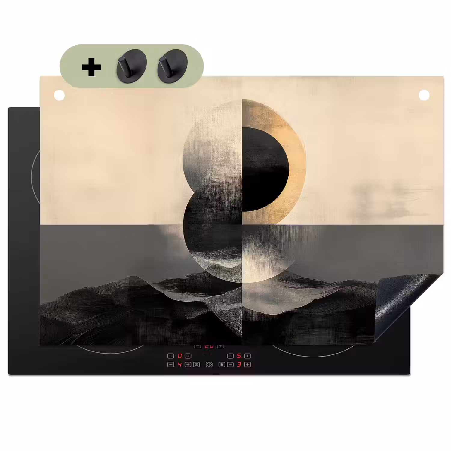 Cirkels - Schaduw - Abstract Inductie beschemer met haakjes klein -3d