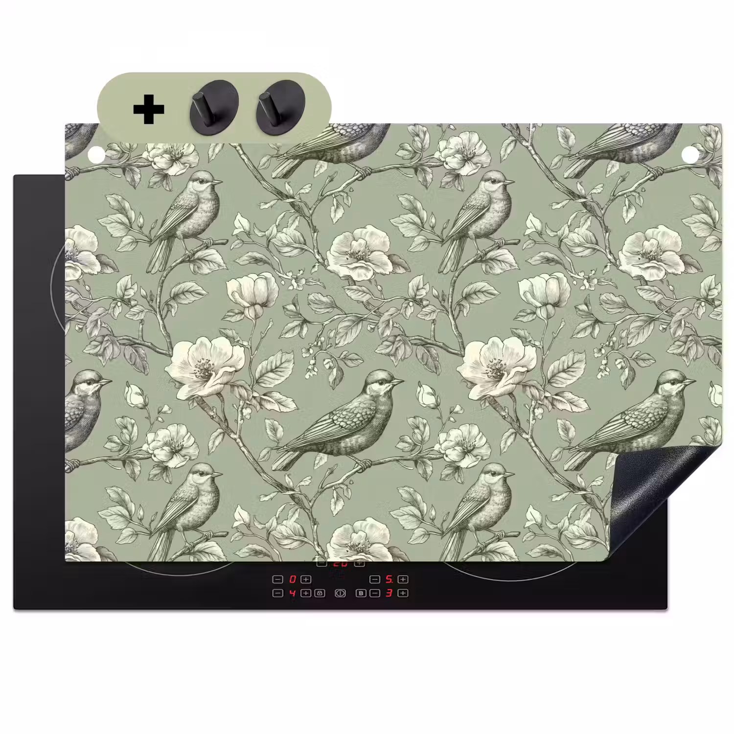 Klassiek - Botanisch - Groen Inductie beschemer met haakjes klein 777 -3d