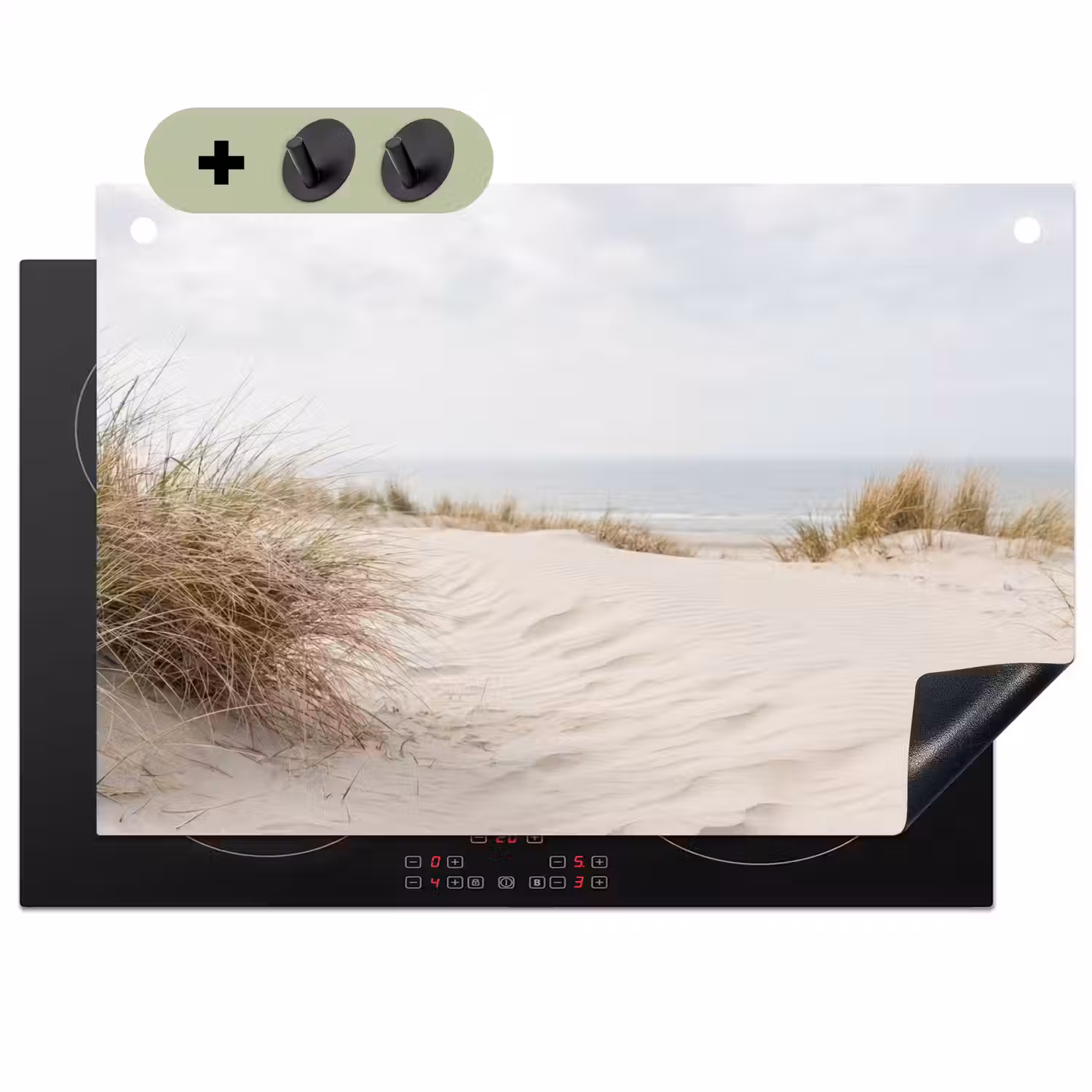 Wolken - Duinlandschap - Zand Inductie beschemer met haakjes klein -3d