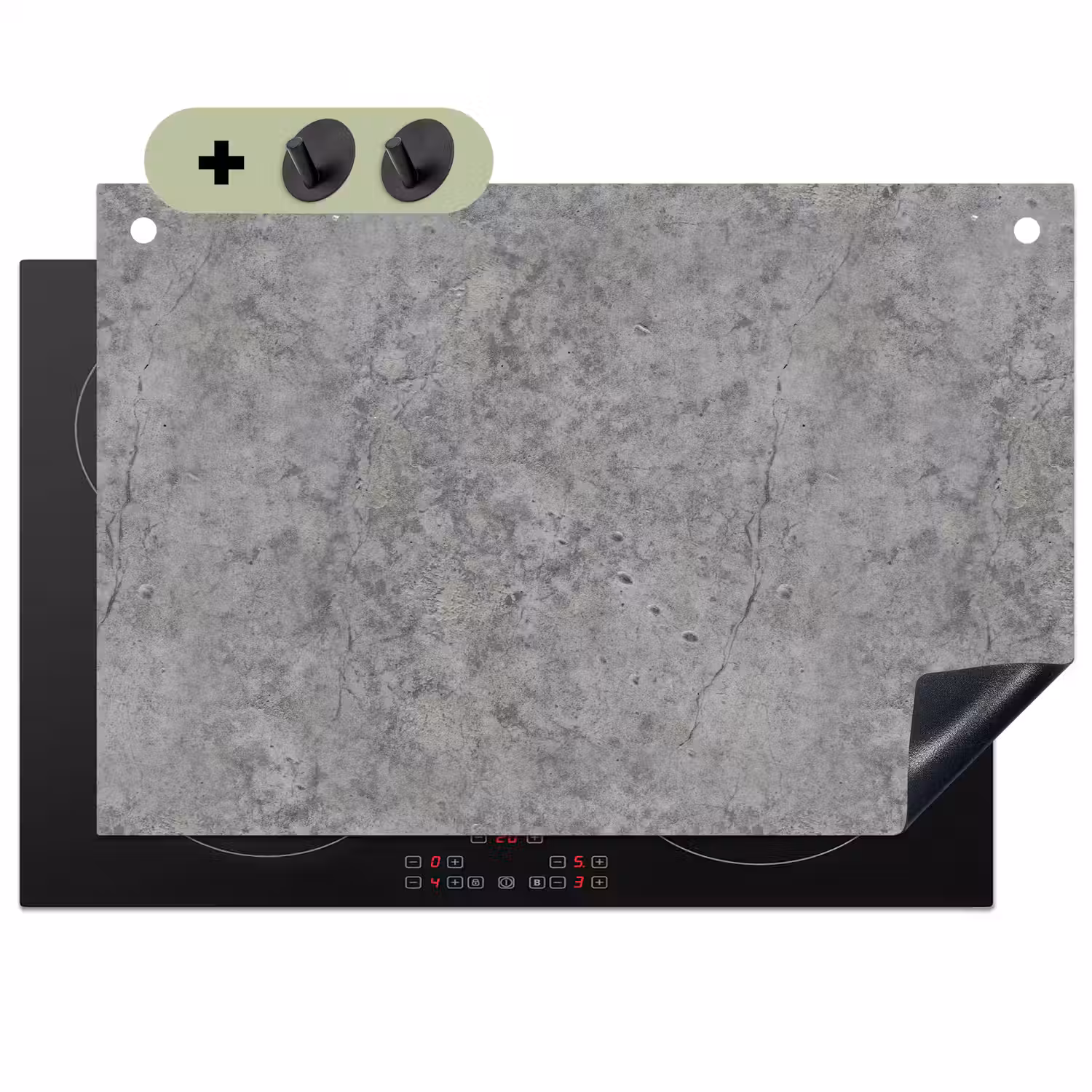 Beton - Antiek - Patronen Inductie beschemer met haakjes klein 777 -3d