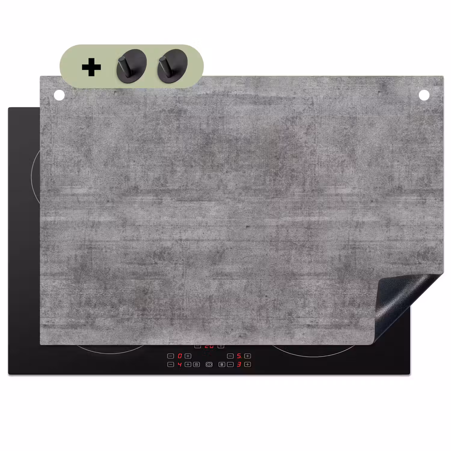 Beton - Patroon - Antiek Inductie beschemer met haakjes klein 777 -3d