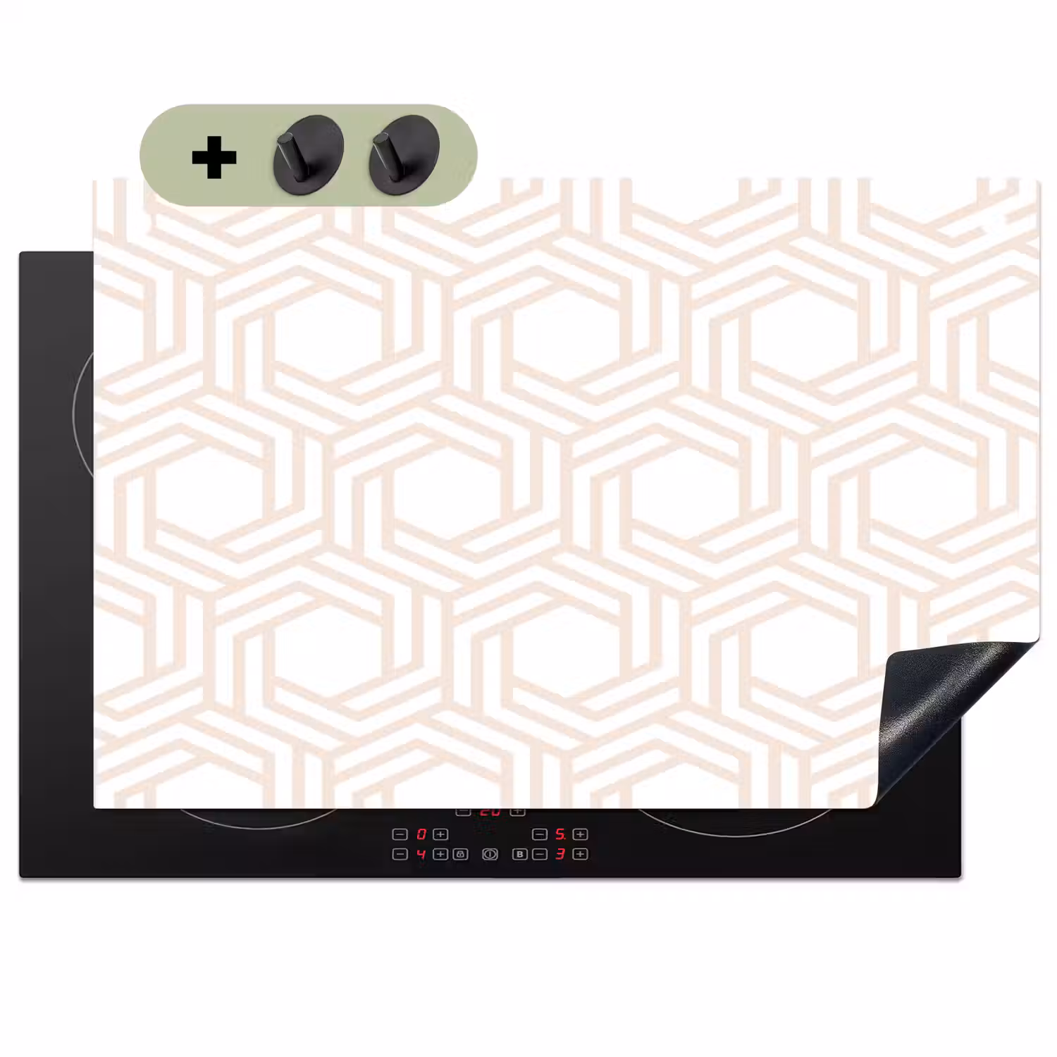 Design - Geometrie - Patroon Inductie beschemer met haakjes klein 777 -3d