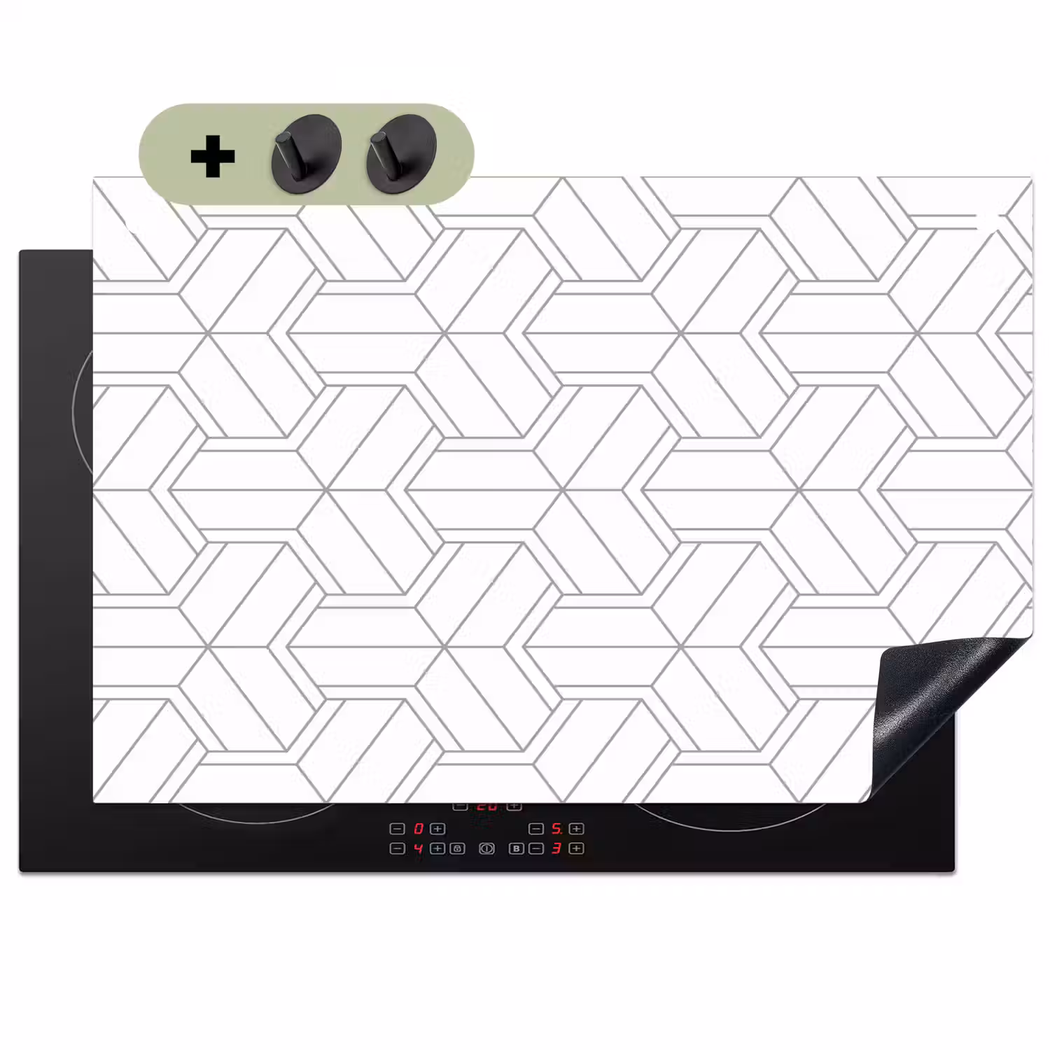 Design - Geometrie - Patroon - Lijn Inductie beschemer met haakjes klein 777 -3d