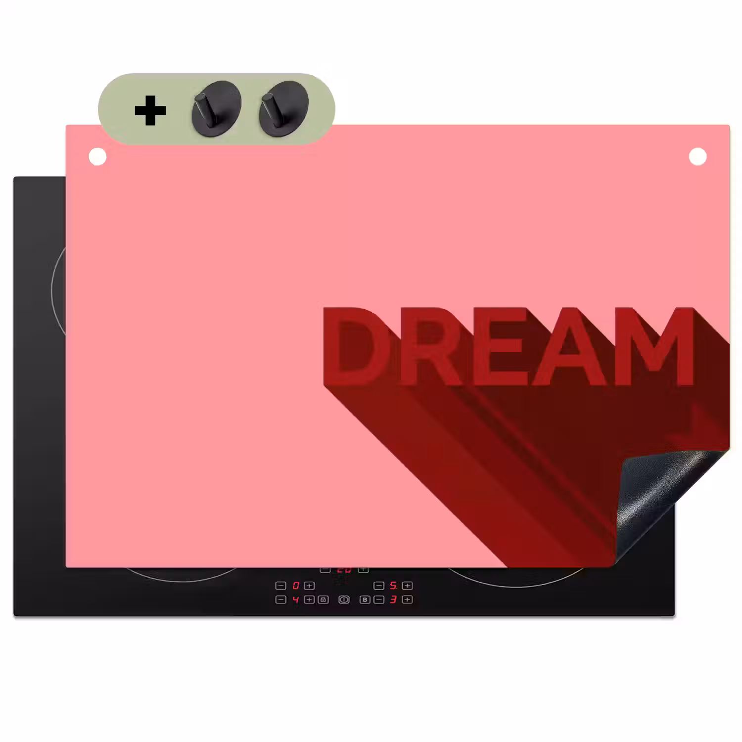 Dream - 3D - Rood - Roze Inductie beschemer met haakjes klein -3d