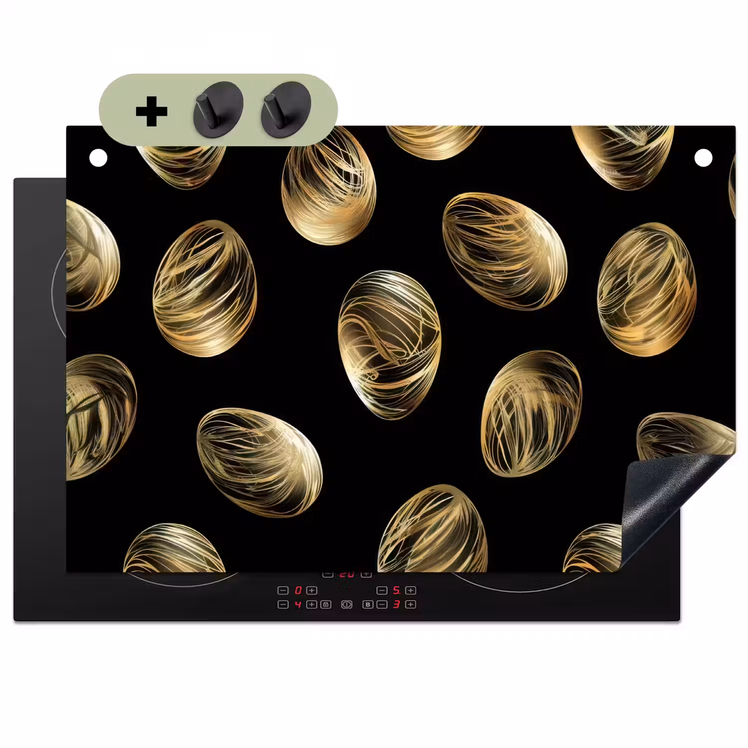 Eieren - Goud - Patroon Inductie beschemer met haakjes klein -3d