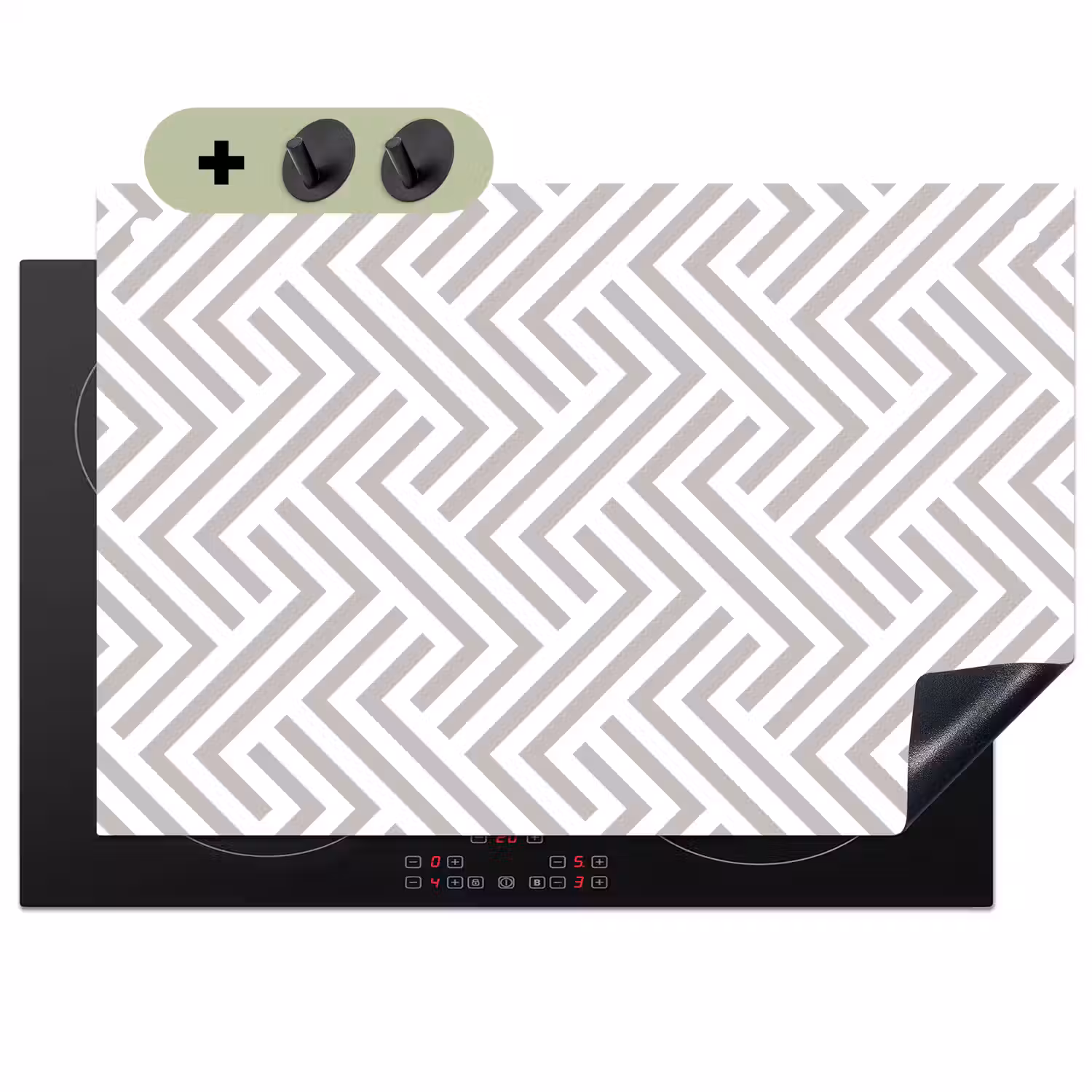 Grafisch - Patroon - Modern - Opvallend Inductie beschemer met haakjes klein 777 -3d
