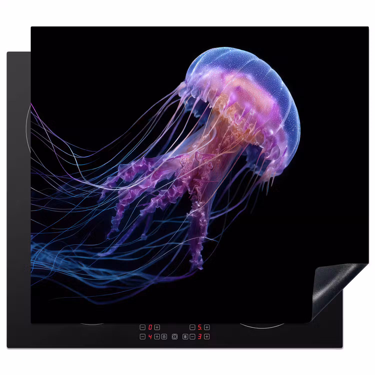 Kwal - Doorzichtig - Roze - Tentakels Inductie beschermer vinyl 3mm middel -3d